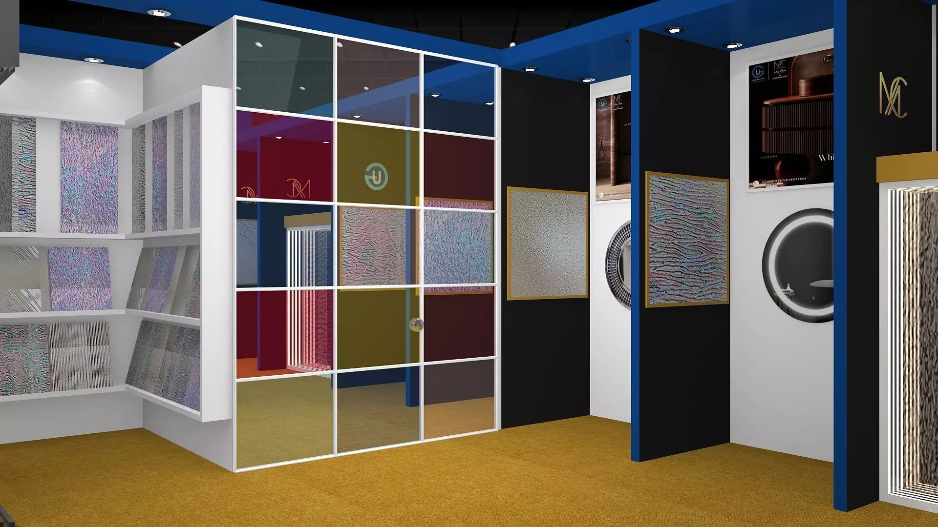 10mtr x 5mtr expo stall 2side open Exhibition Stand Design  Low-poly 3D model_5