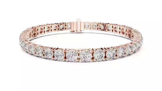 Tennis Bracelet with 5 diamond sizes 3d model animation renders