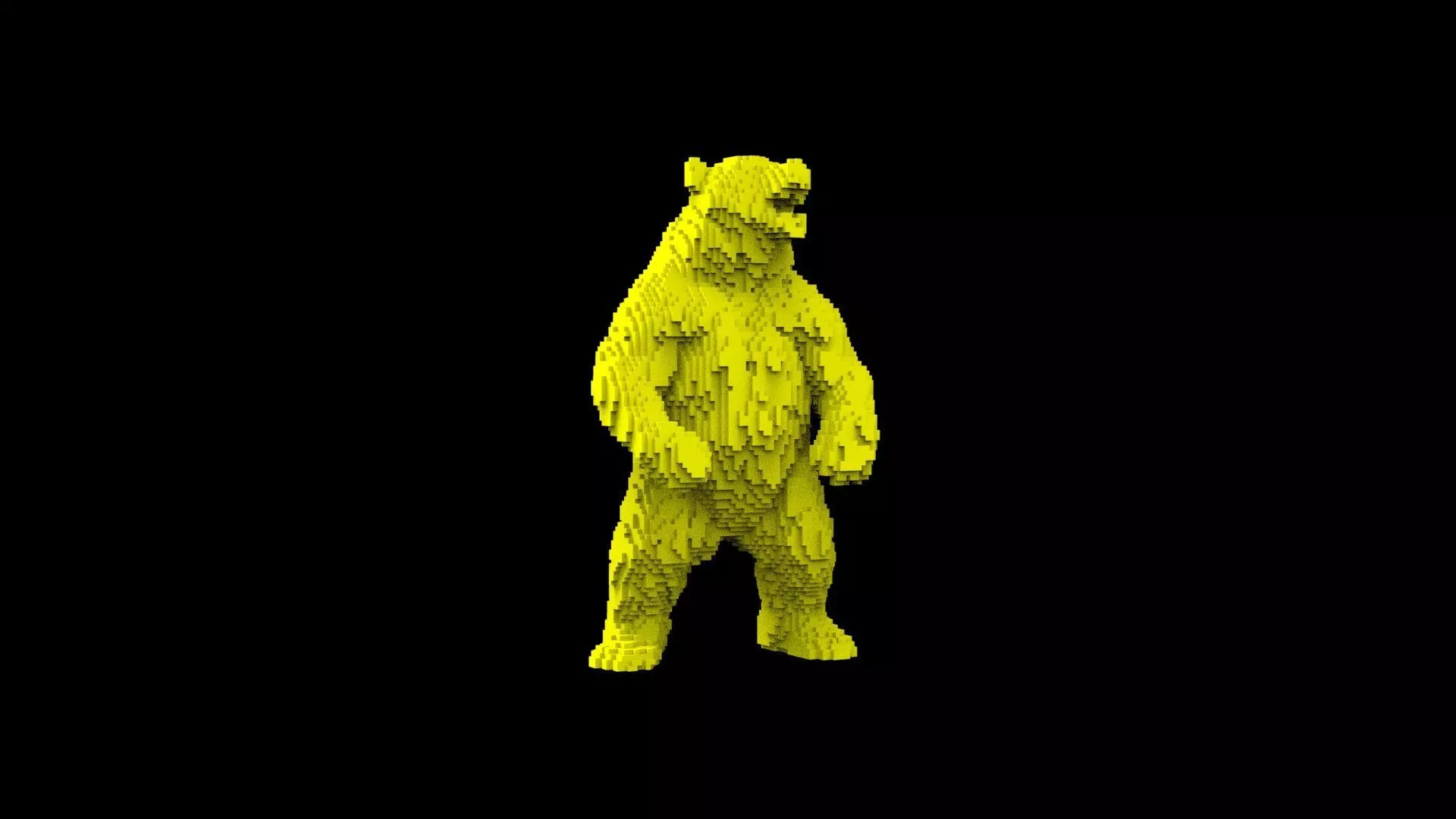  bear voxel 3D print model_0