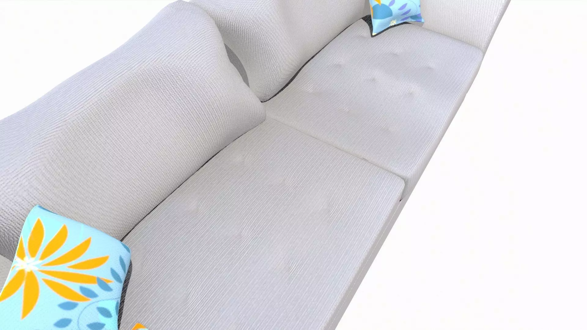 Fabric Sofa PBR Textured 2 Colors Low-poly 3D model_9