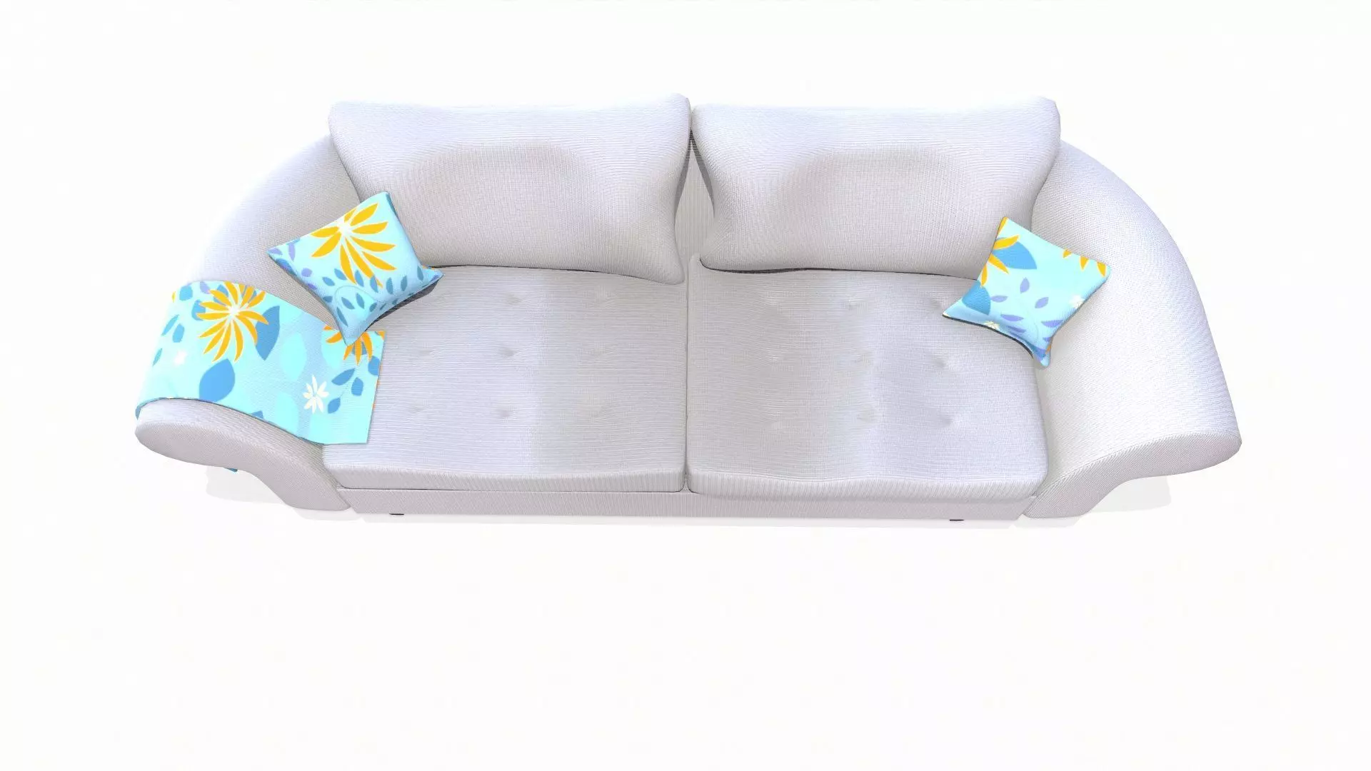 Fabric Sofa PBR Textured 2 Colors Low-poly 3D model_3