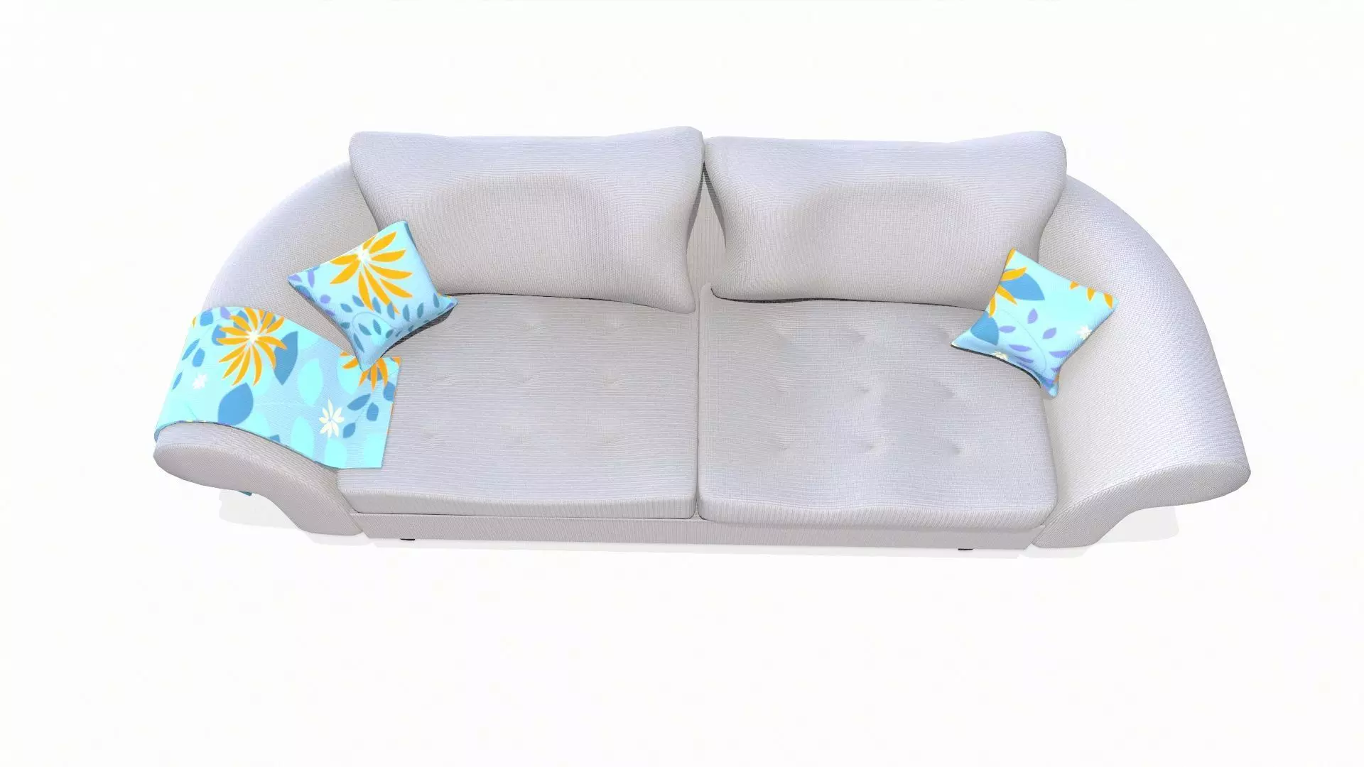 Fabric Sofa PBR Textured 2 Colors Low-poly 3D model_8