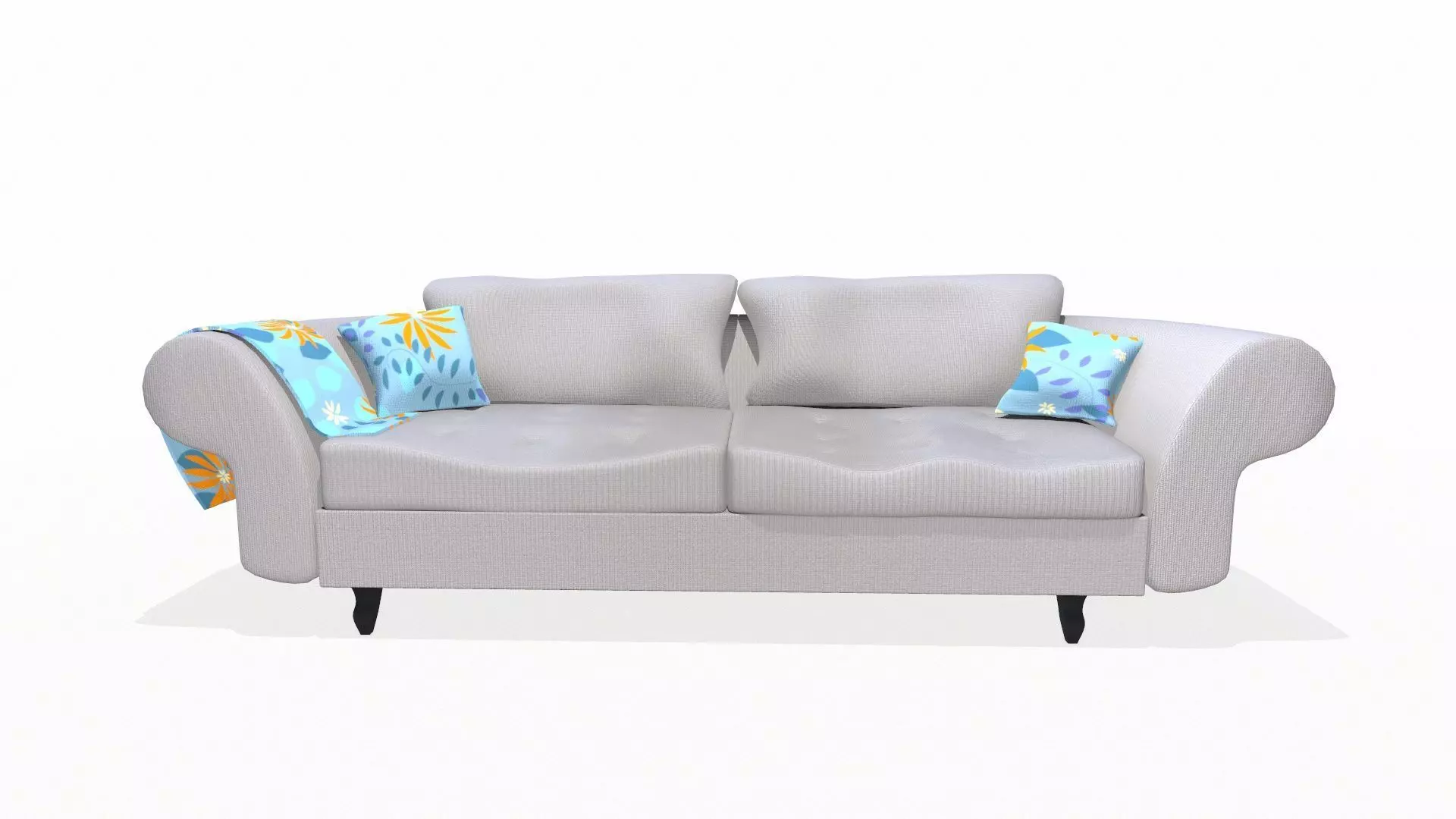 Fabric Sofa PBR Textured 2 Colors Low-poly 3D model_6
