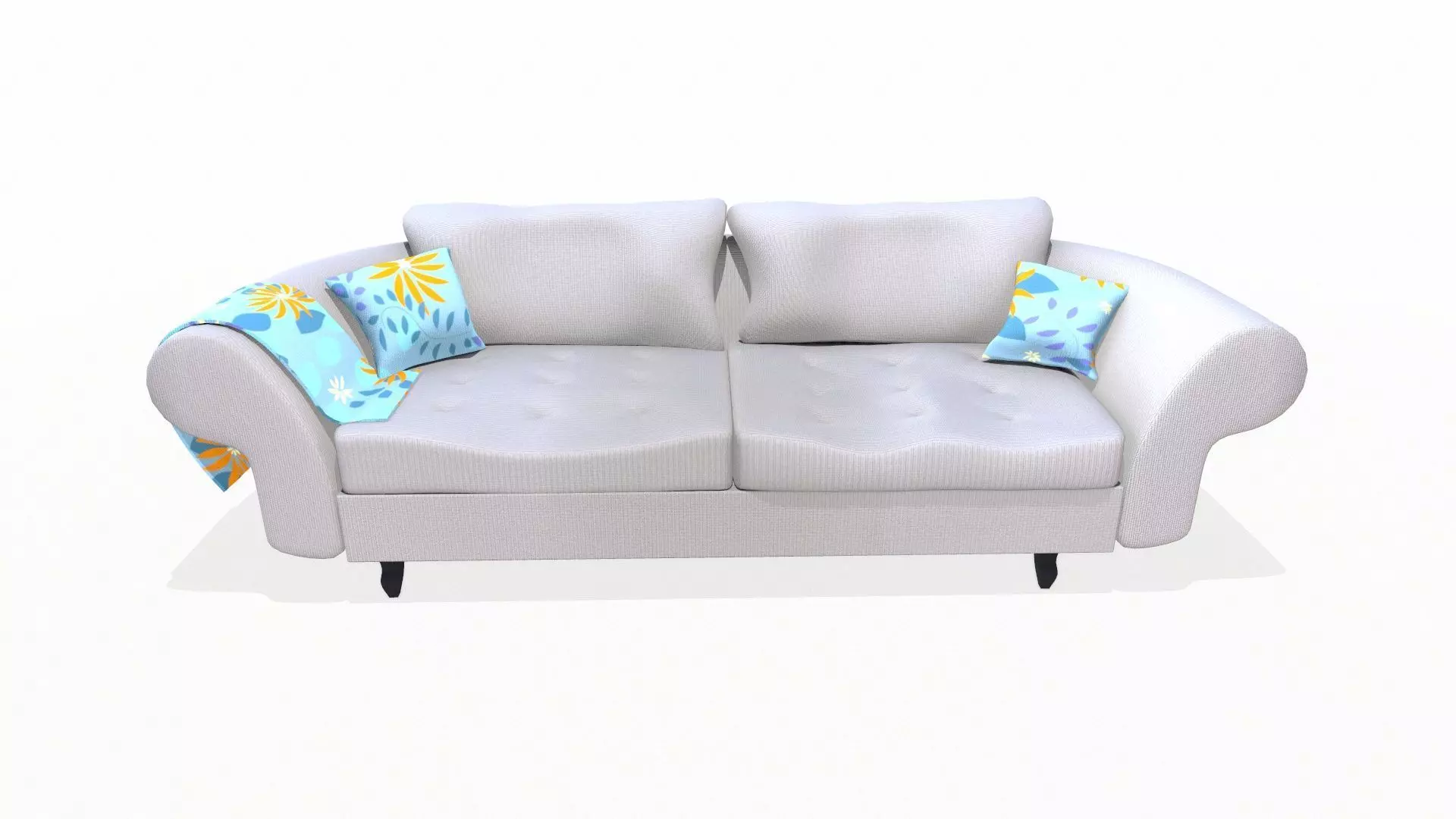 Fabric Sofa PBR Textured 2 Colors Low-poly 3D model_2