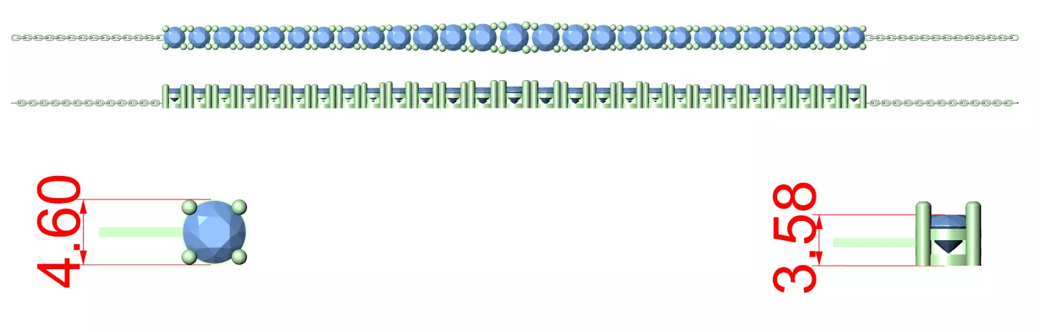 Tennis Bracelet 3dm stl renders Animation video details 3D print model_12