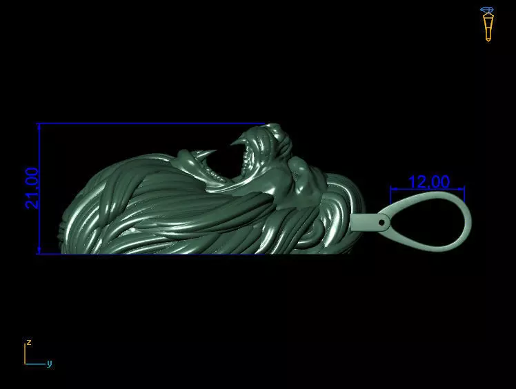 Lion head Pendant 3D print model_4