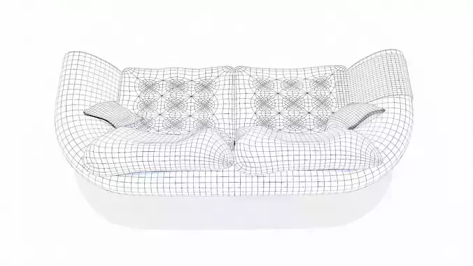 Fabric Sofa PBR Textured Low-poly 3D model