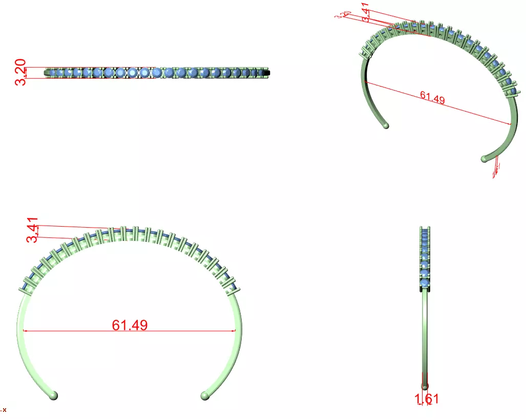 Tennis Bracelet 3dm stl renders Animation video details  3D print model_12