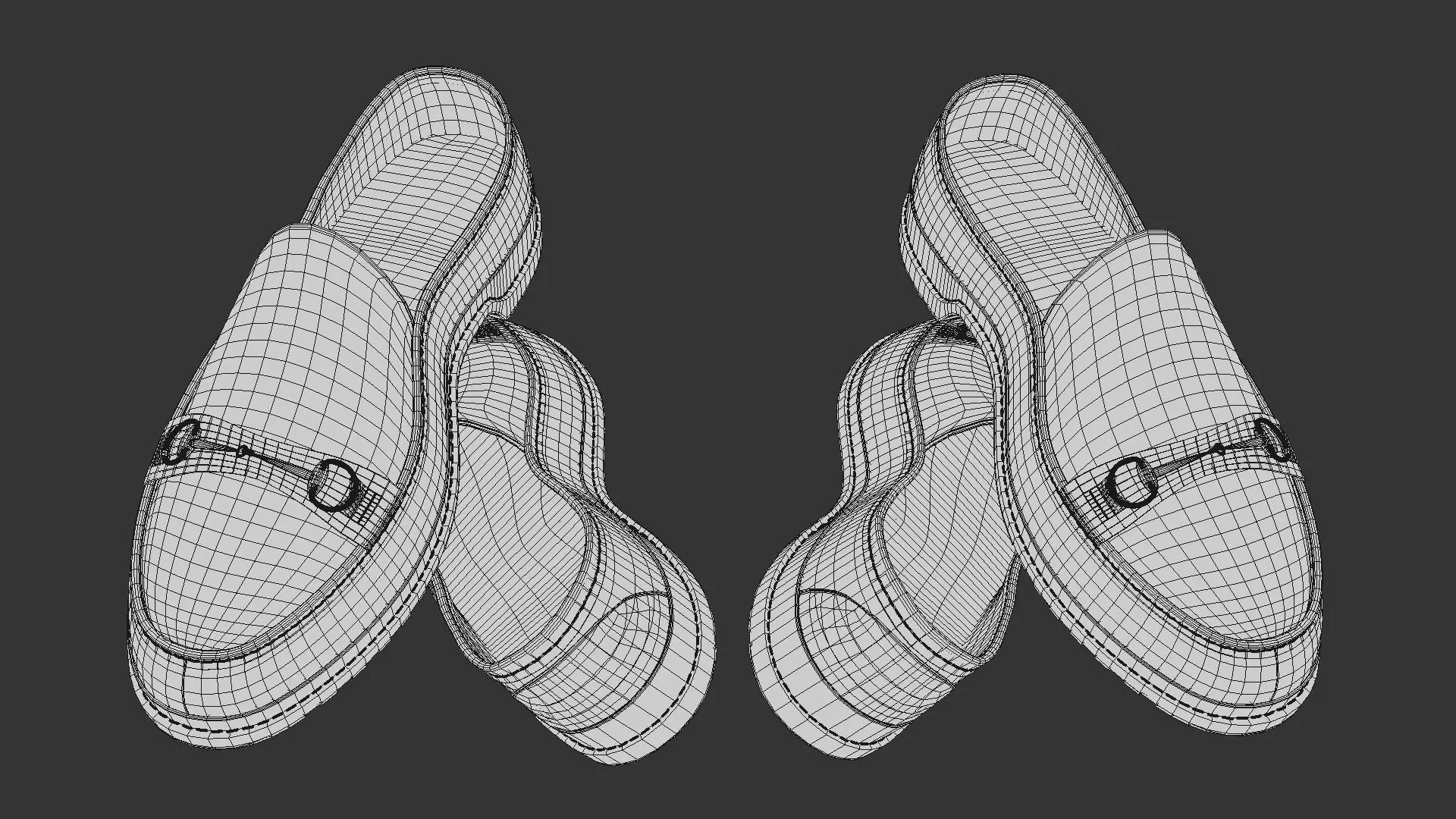 Leather shoes pack Low-poly 3D model_2