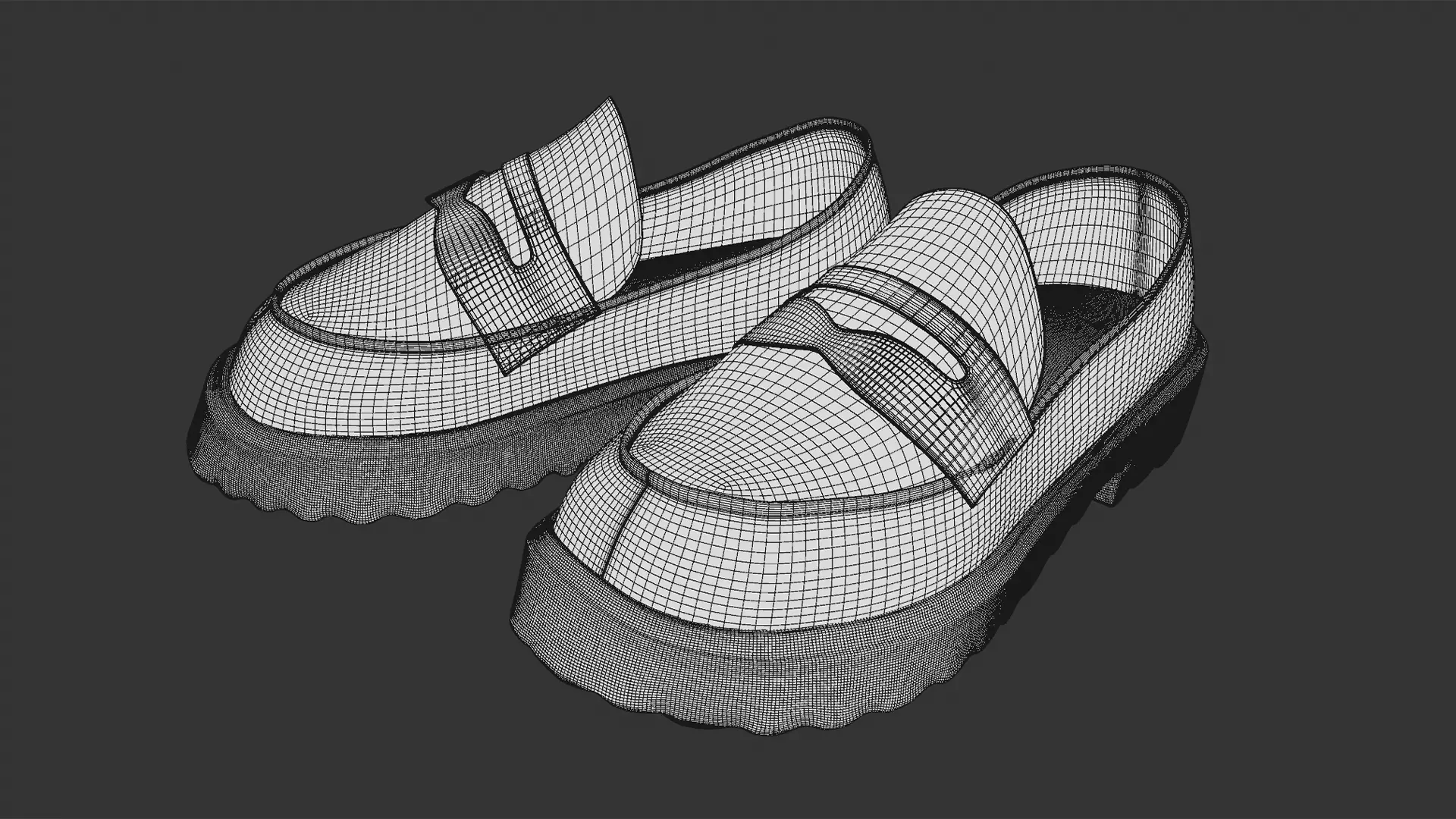 Leather shoes pack Low-poly 3D model_6