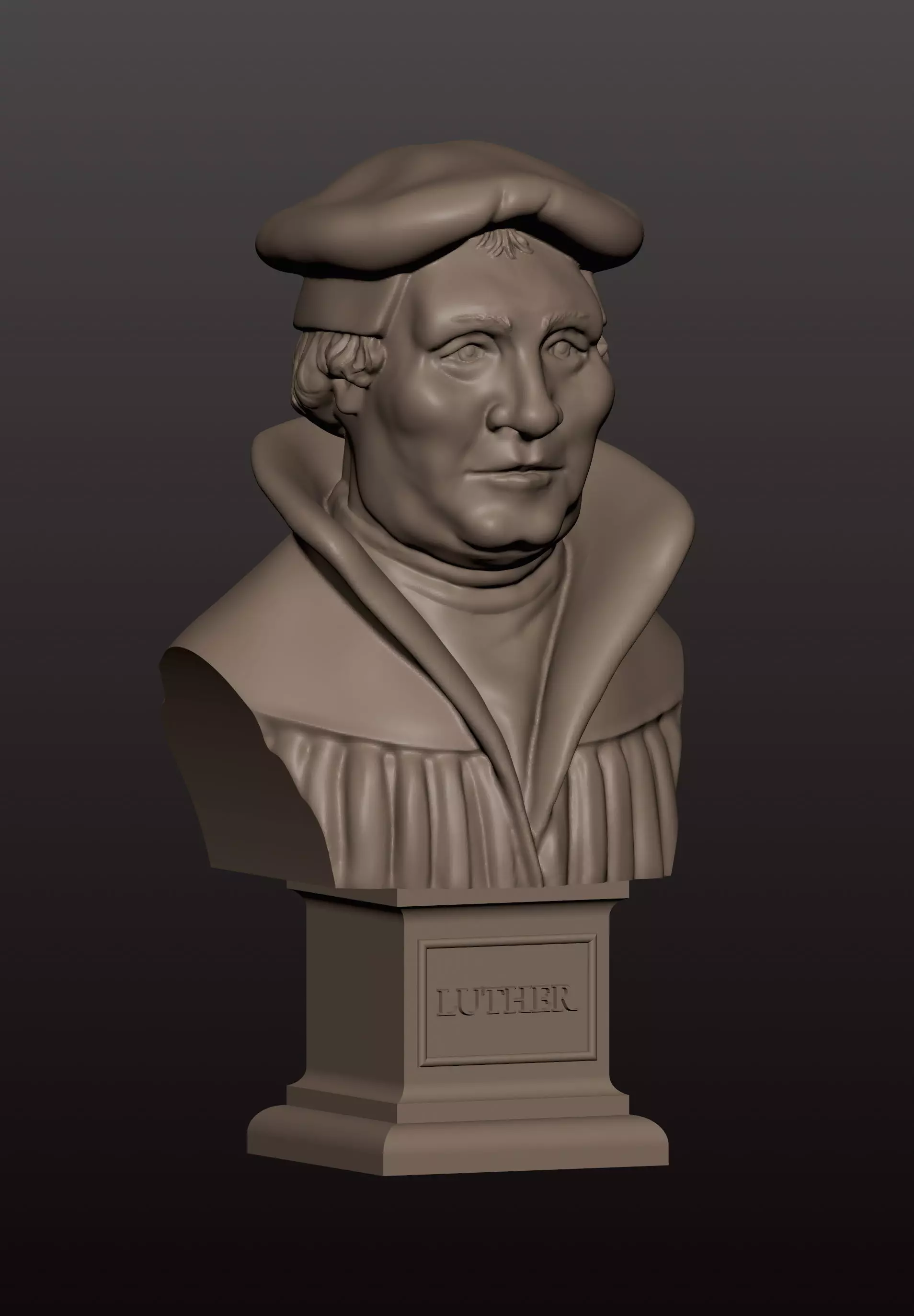 Martin Luther Bust 3D print model_0