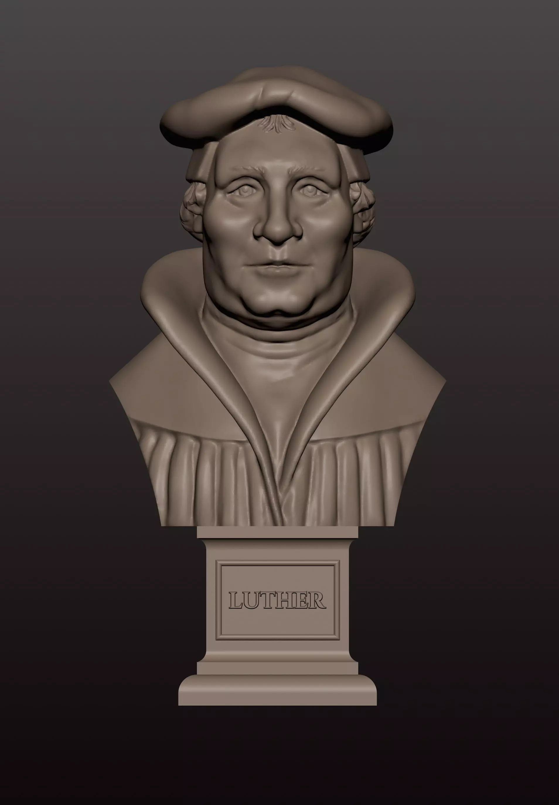 Martin Luther Bust 3D print model_4