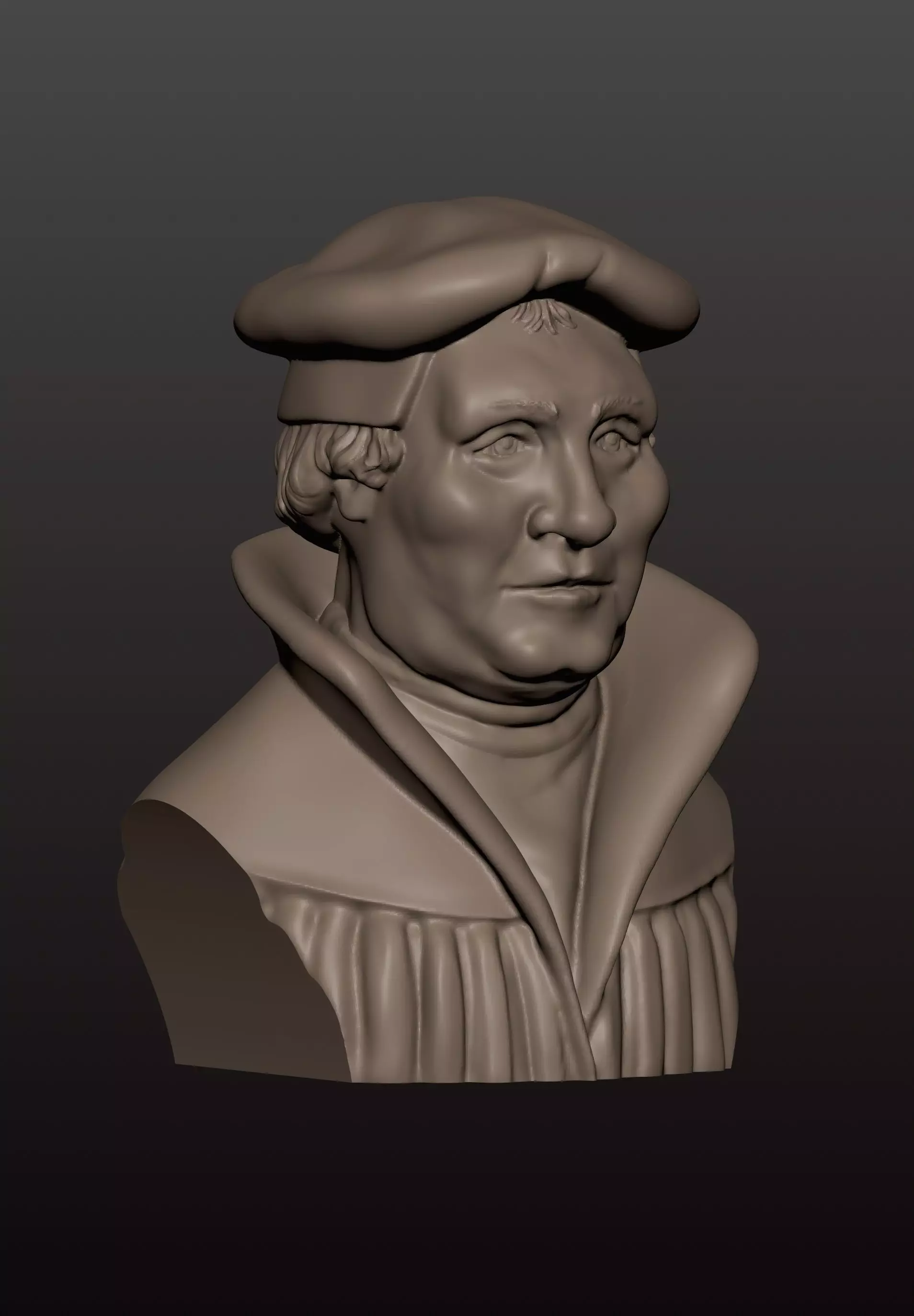 Martin Luther Bust 3D print model_1