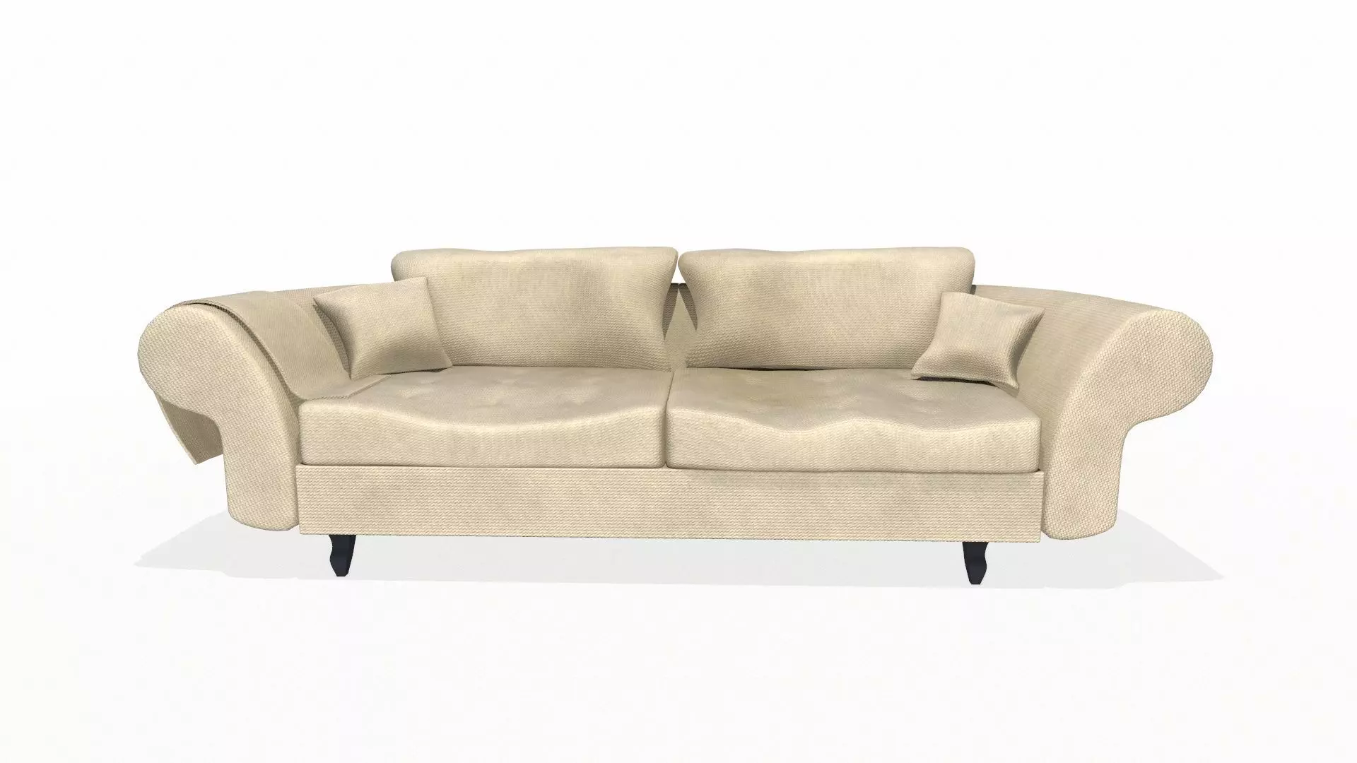 Fabric Sofa PBR Textured Low-poly 3D model_0