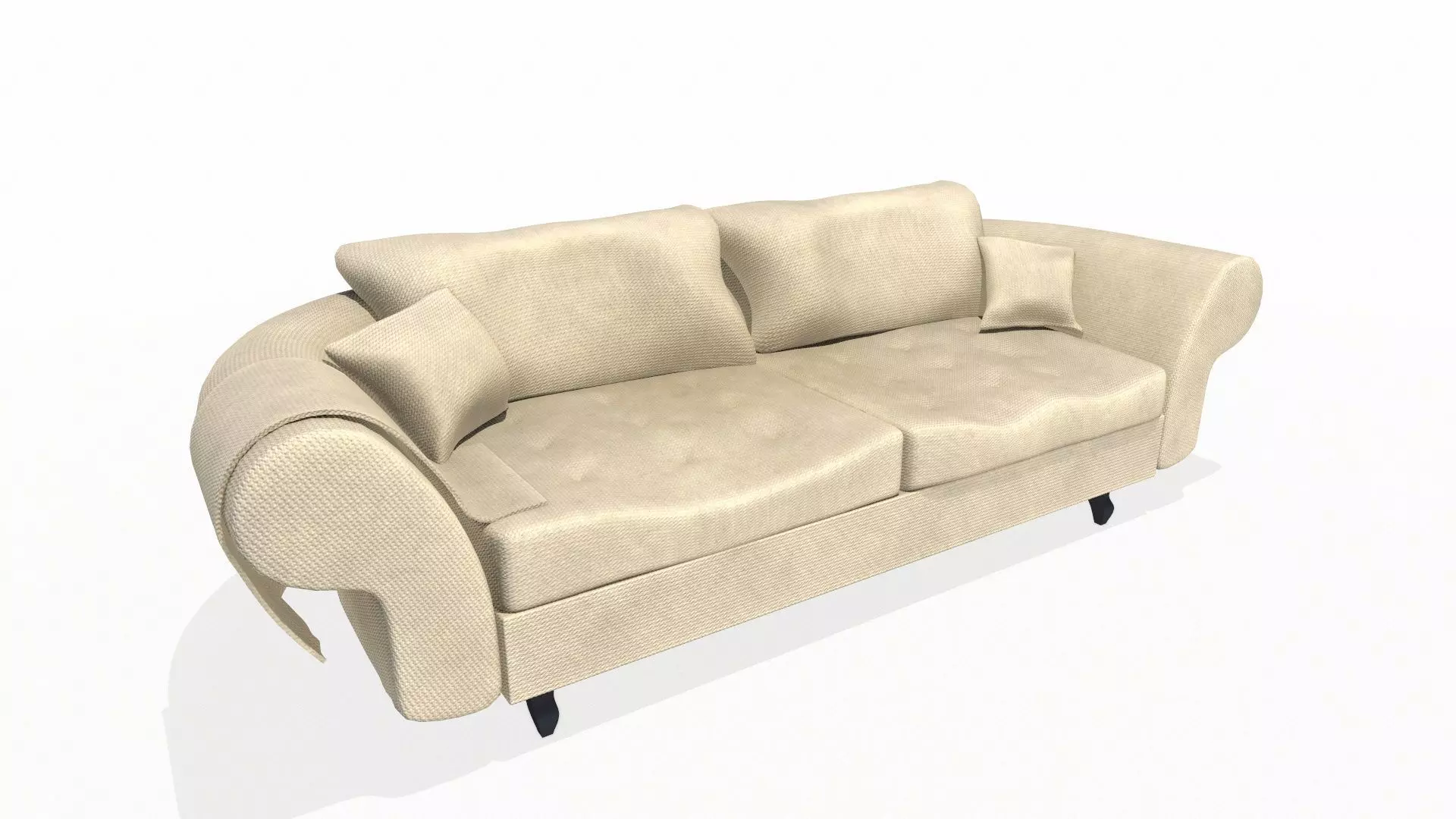 Fabric Sofa PBR Textured Low-poly 3D model_5