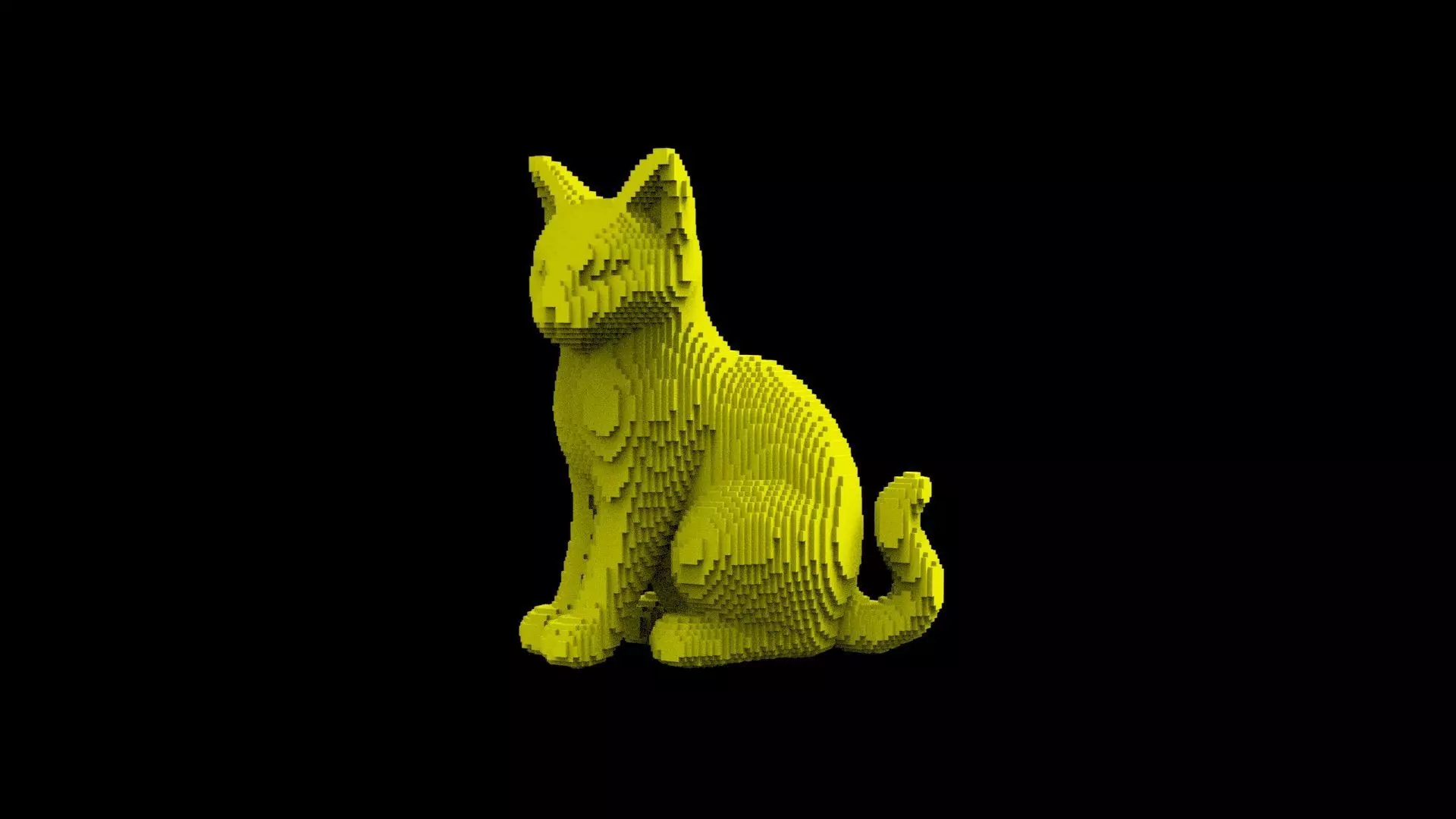 Cat voxel 3D print model_0