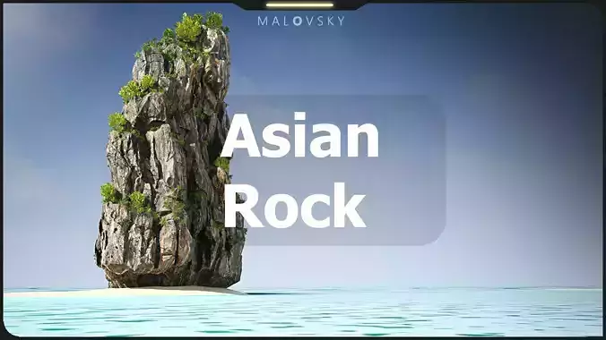 Asian Rock Low-poly 3D model