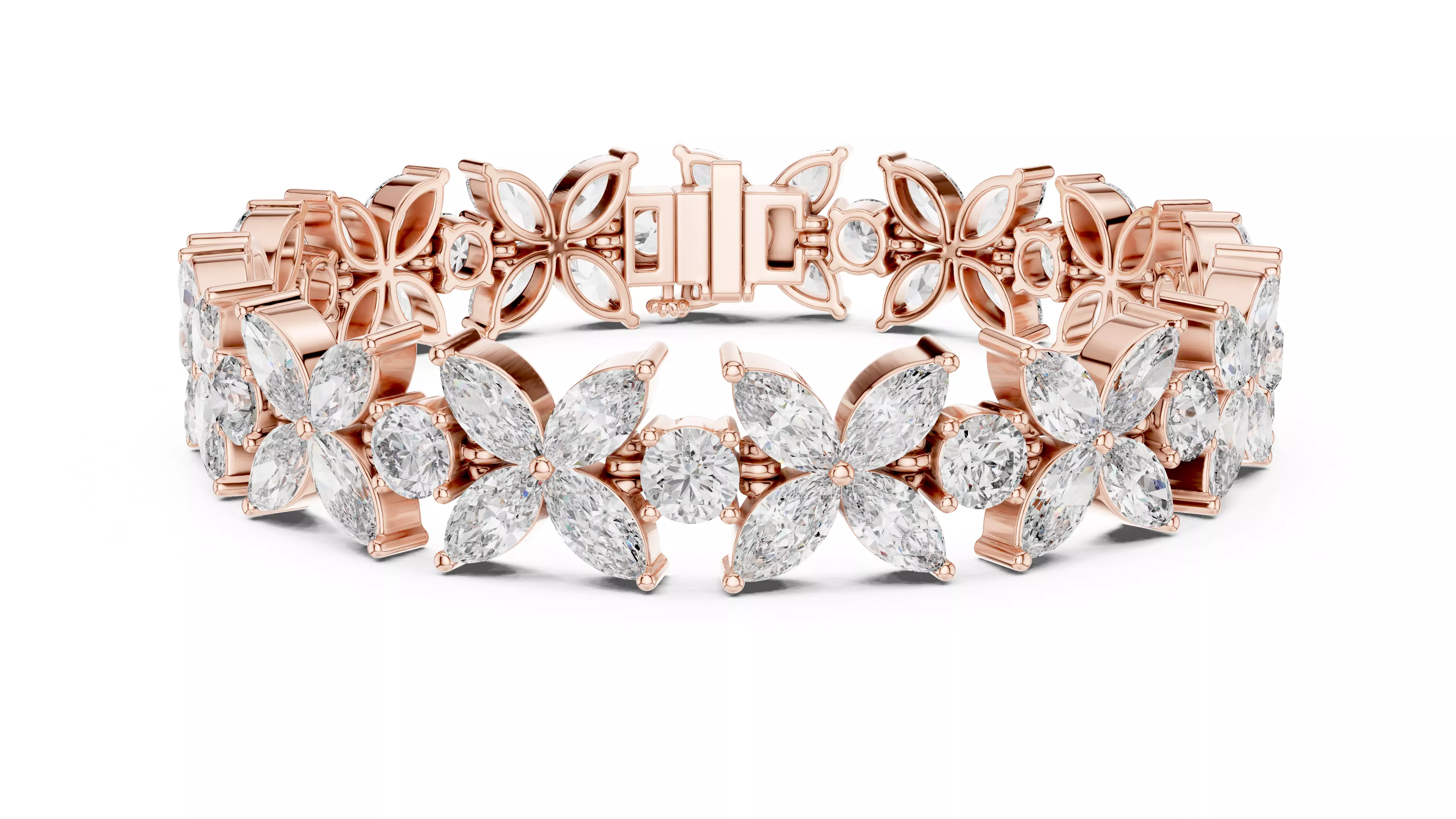 Flower Tennis Bracelet 3dm stl renders Animation video 3D print model_0