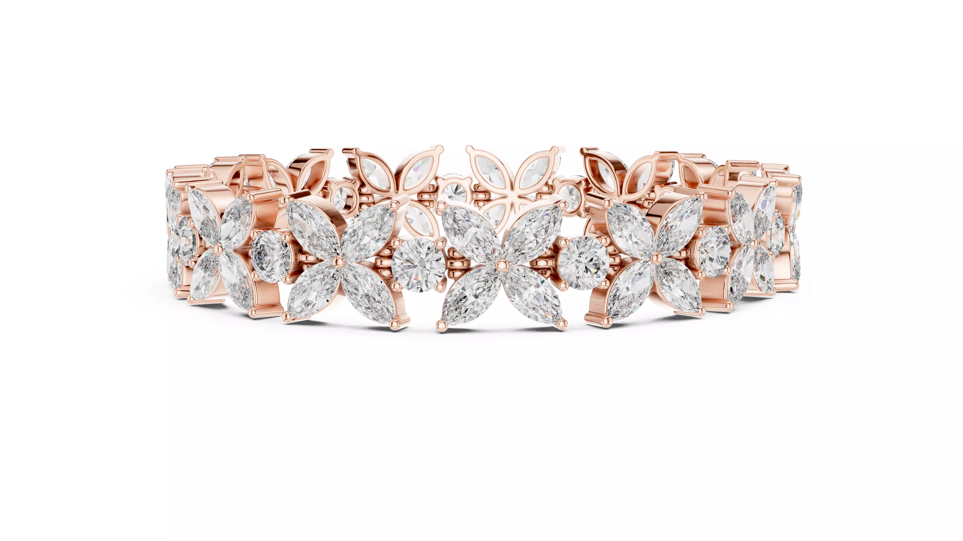 Flower Tennis Bracelet 3dm stl renders Animation video 3D print model_3