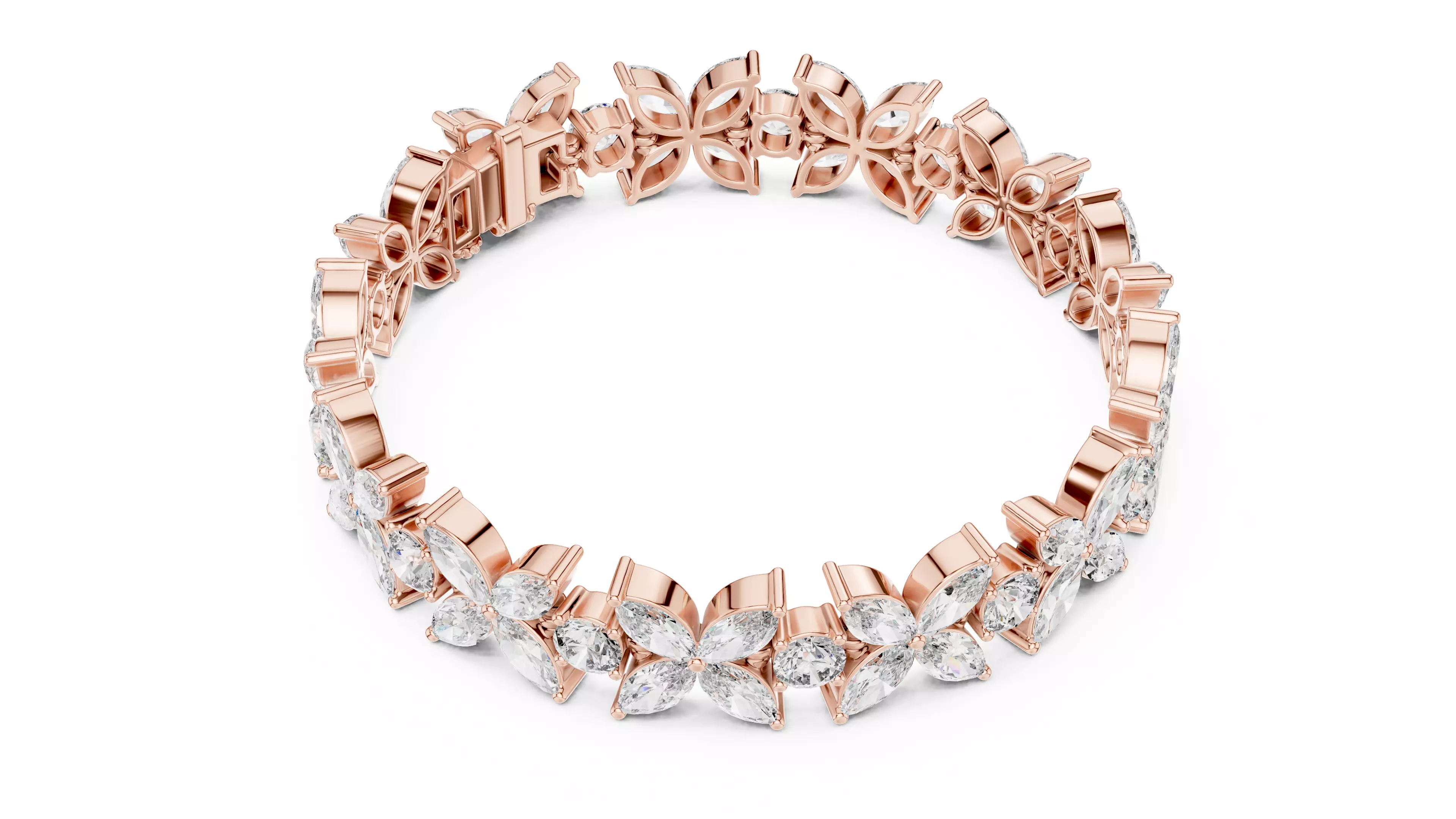 Flower Tennis Bracelet 3dm stl renders Animation video 3D print model_2