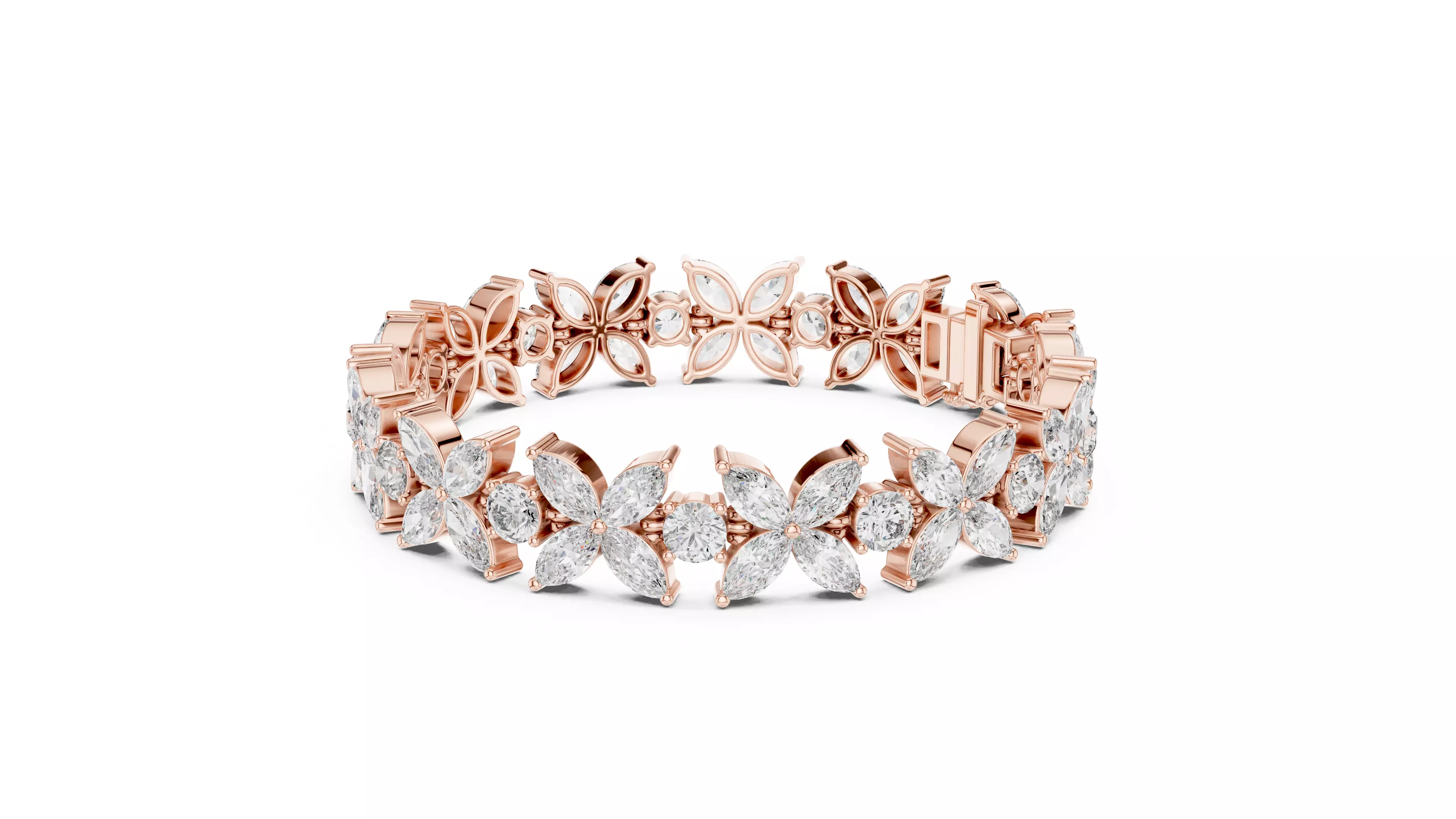 Flower Tennis Bracelet 3dm stl renders Animation video 3D print model_1