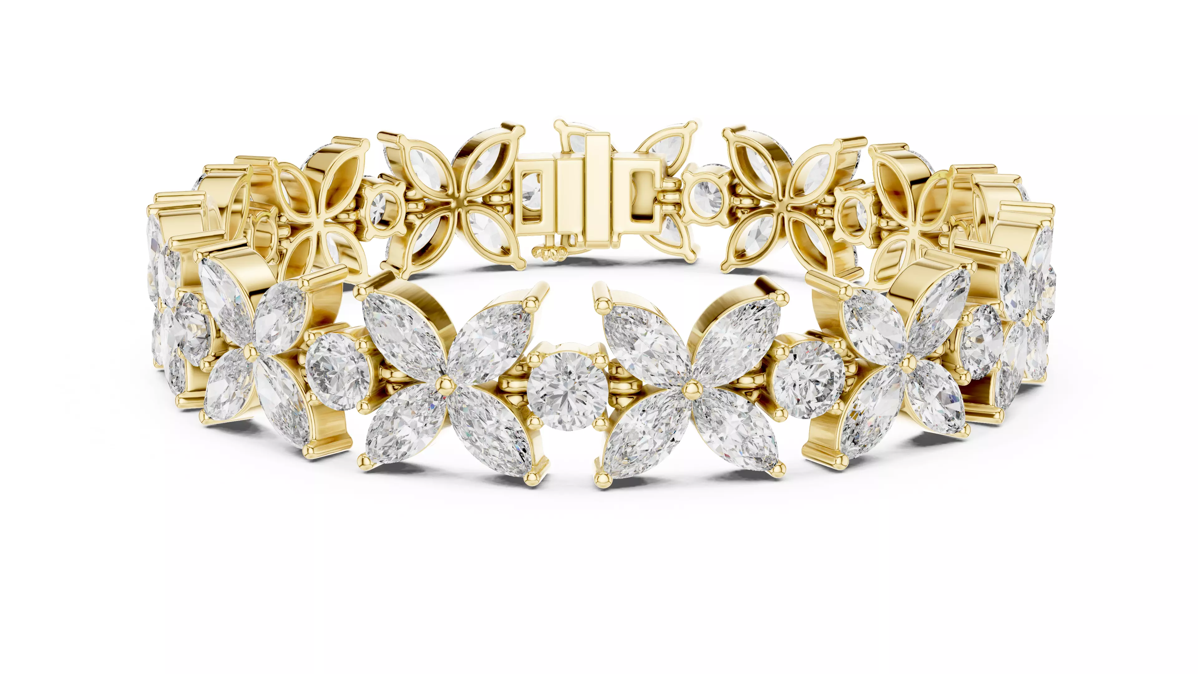 Flower Tennis Bracelet 3dm stl renders Animation video 3D print model_11