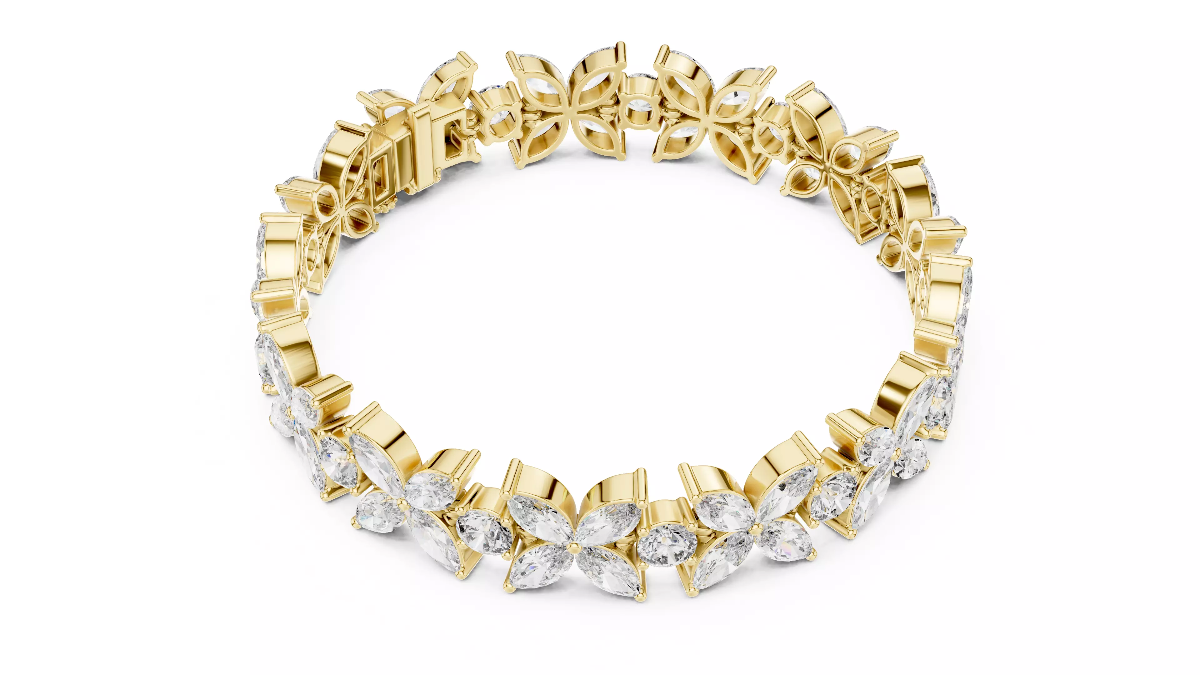 Flower Tennis Bracelet 3dm stl renders Animation video 3D print model_9