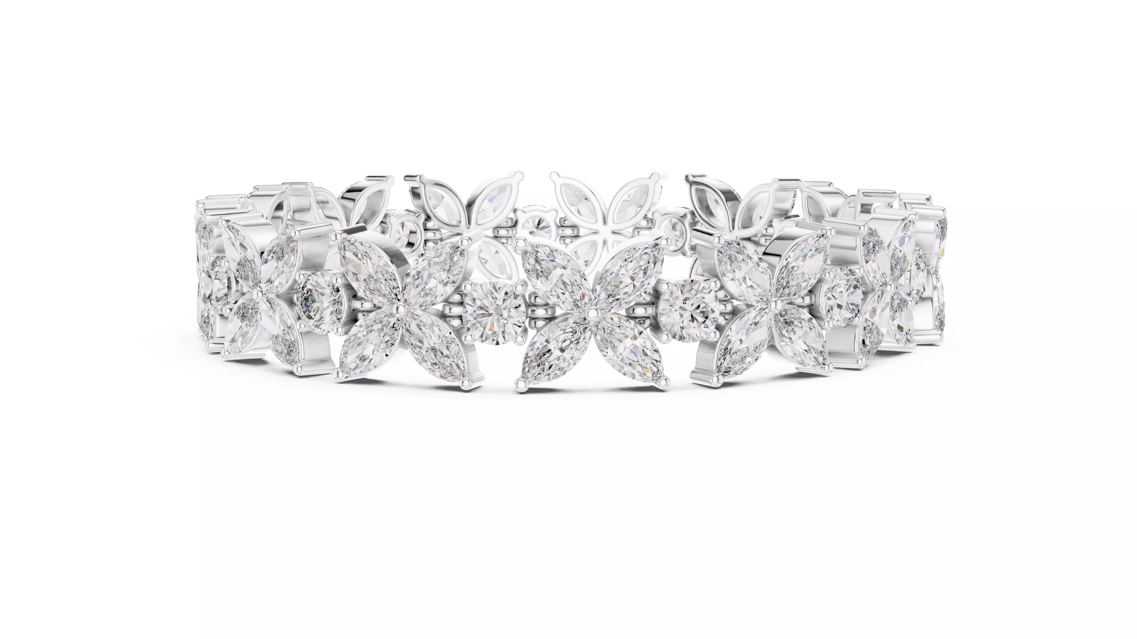 Flower Tennis Bracelet 3dm stl renders Animation video 3D print model_6