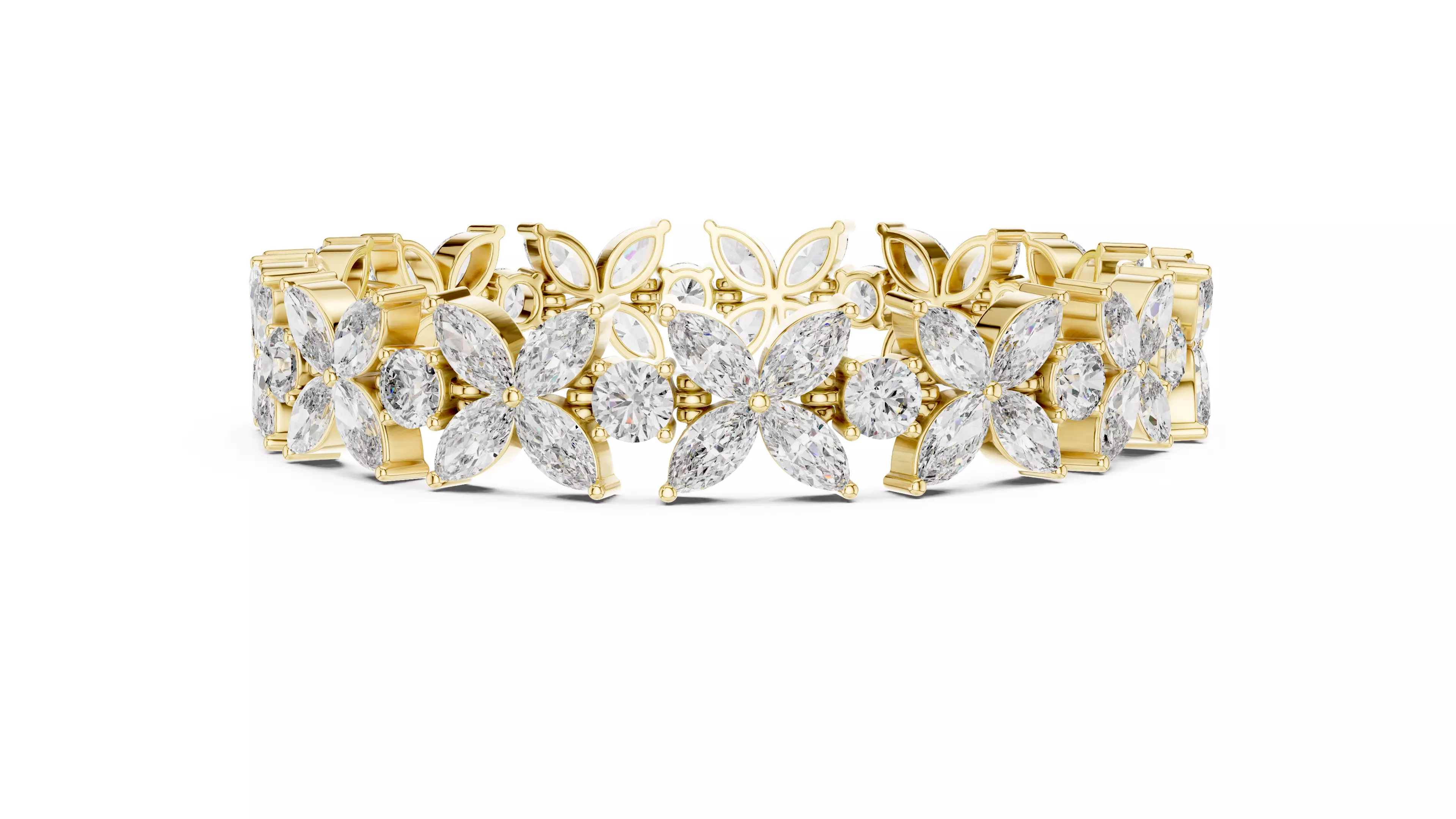 Flower Tennis Bracelet 3dm stl renders Animation video 3D print model_10