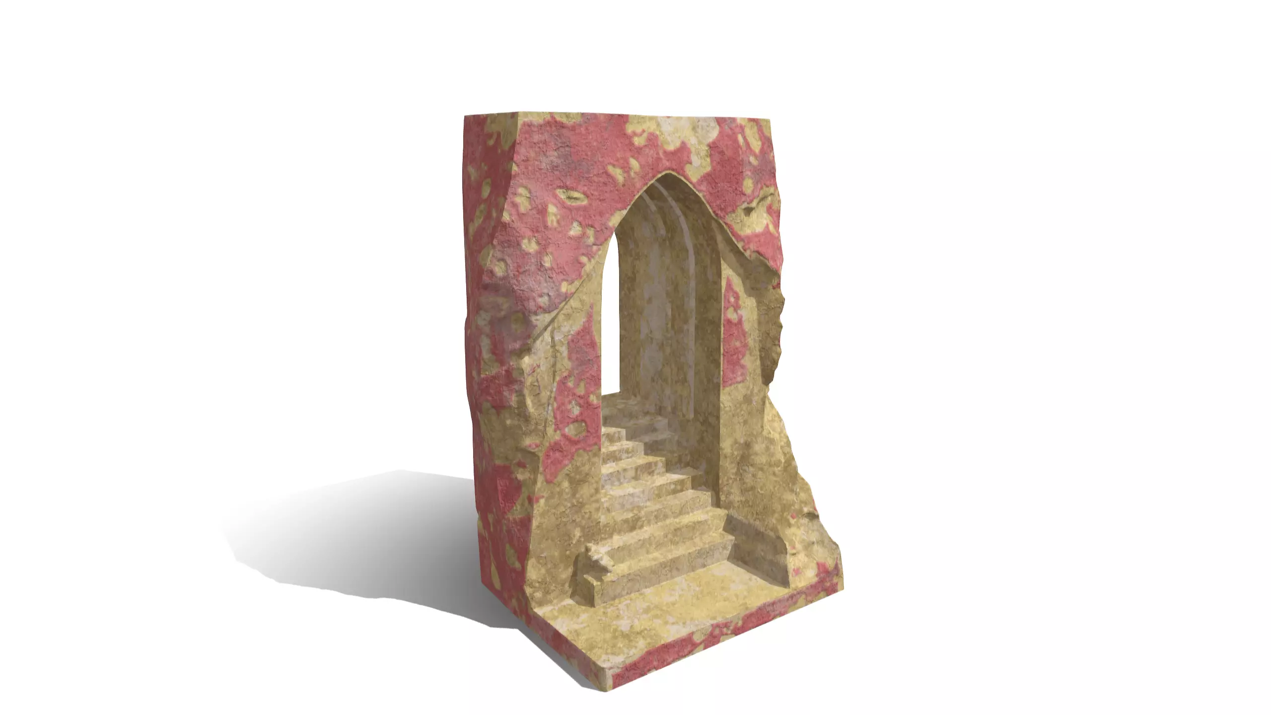 Broken Stone Temple Diorama Asset 3D model