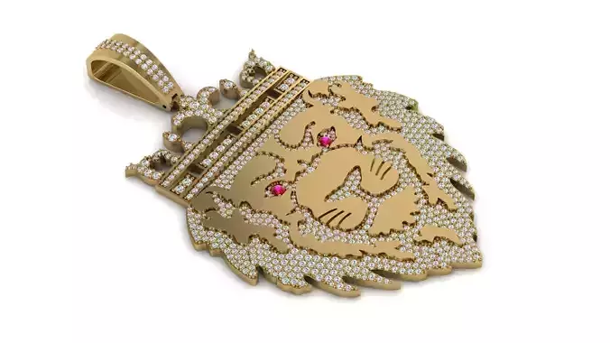 Crown head Lion Pendant
