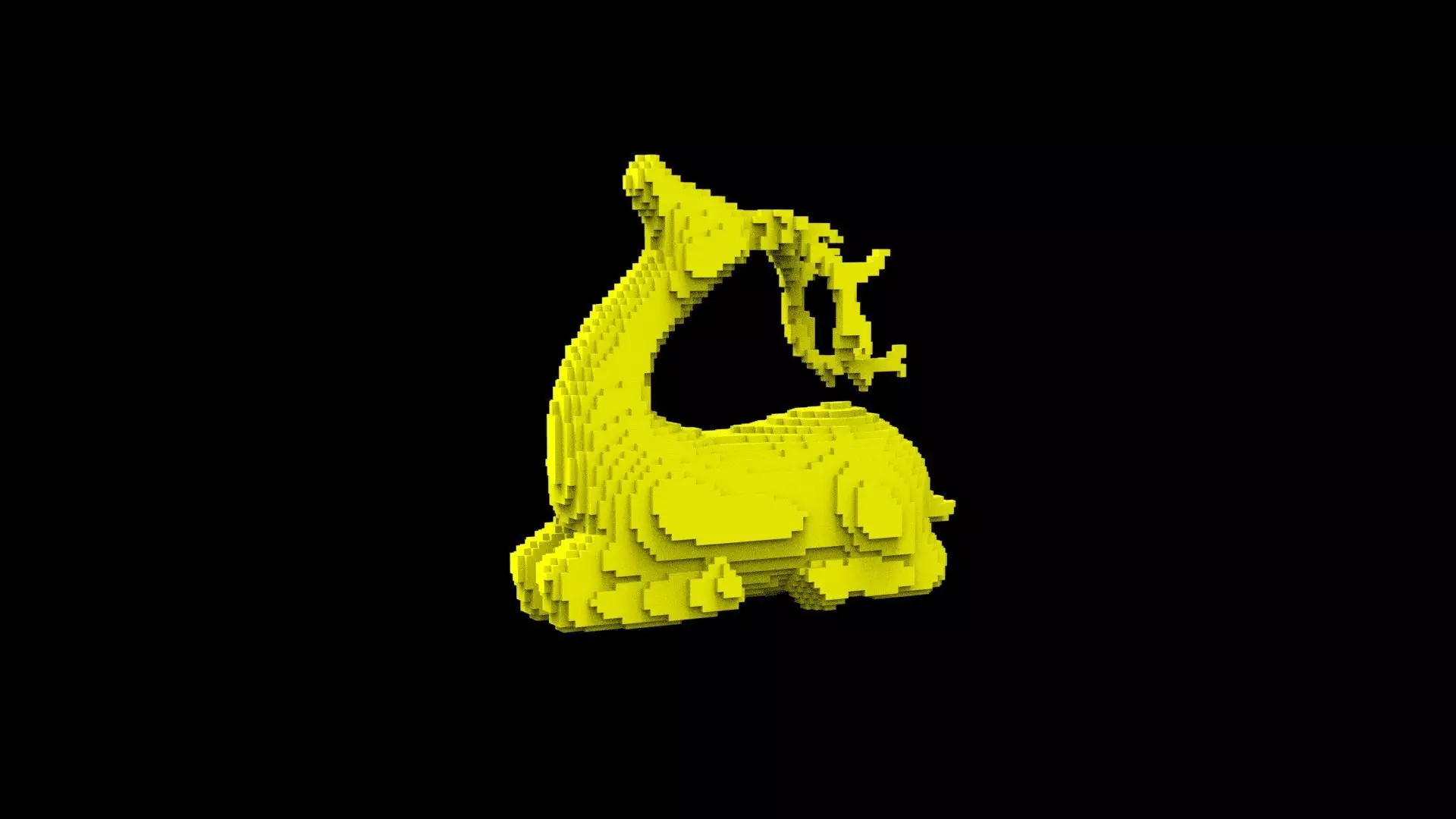 deer voxel 3D print model_0