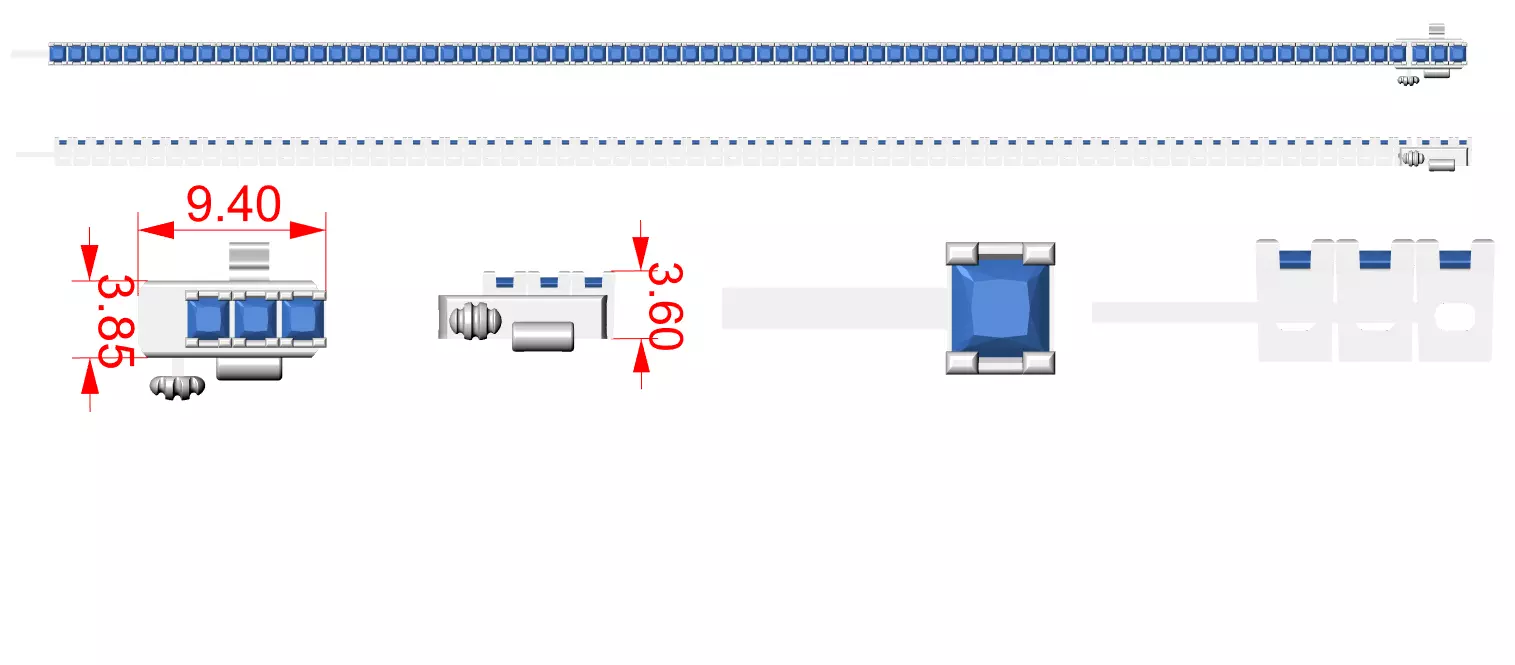Tennis Bracelet 3dm stl renders Animation video details  3D print model_12
