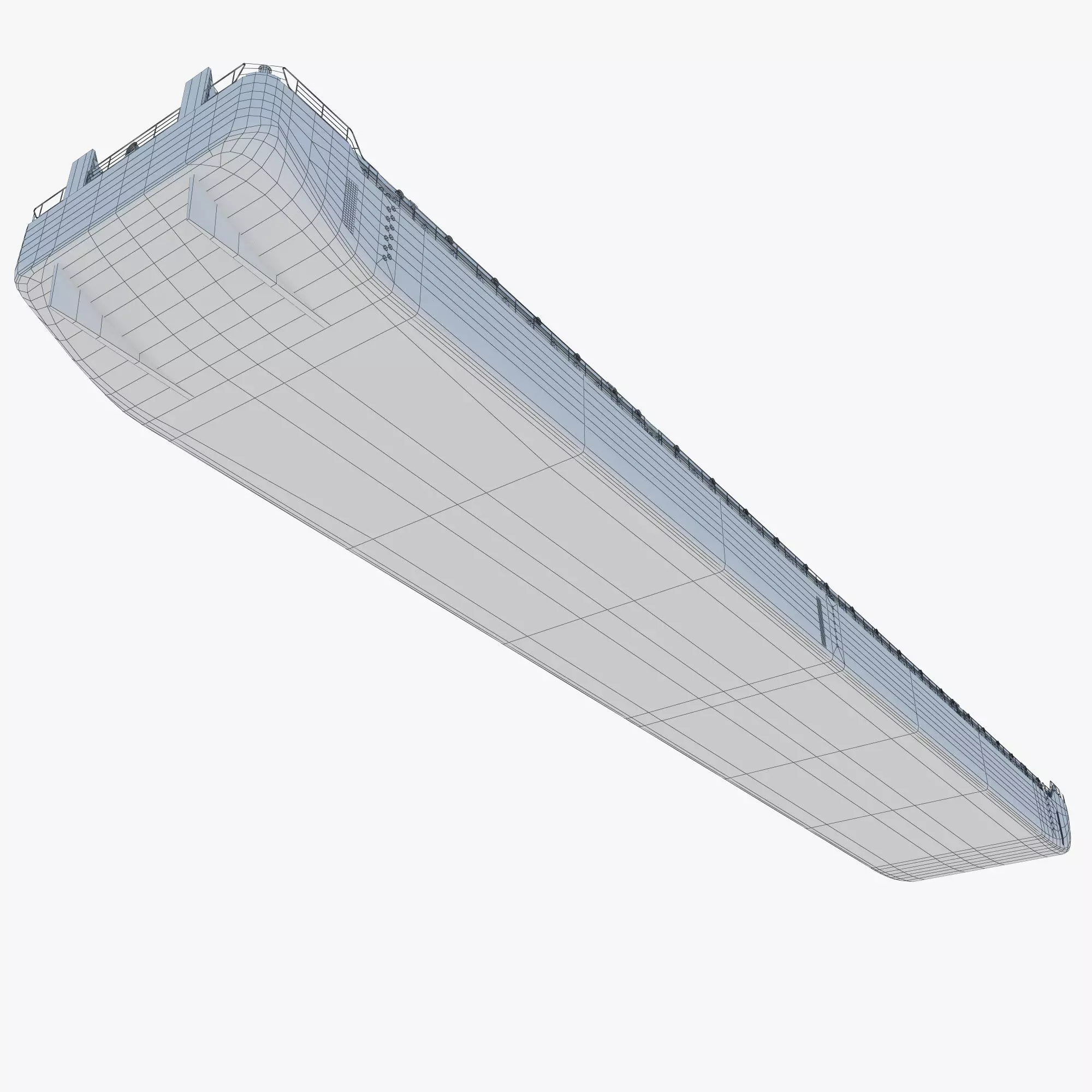 Cargo Barge Loaded with Containers or Grain 3D model_9