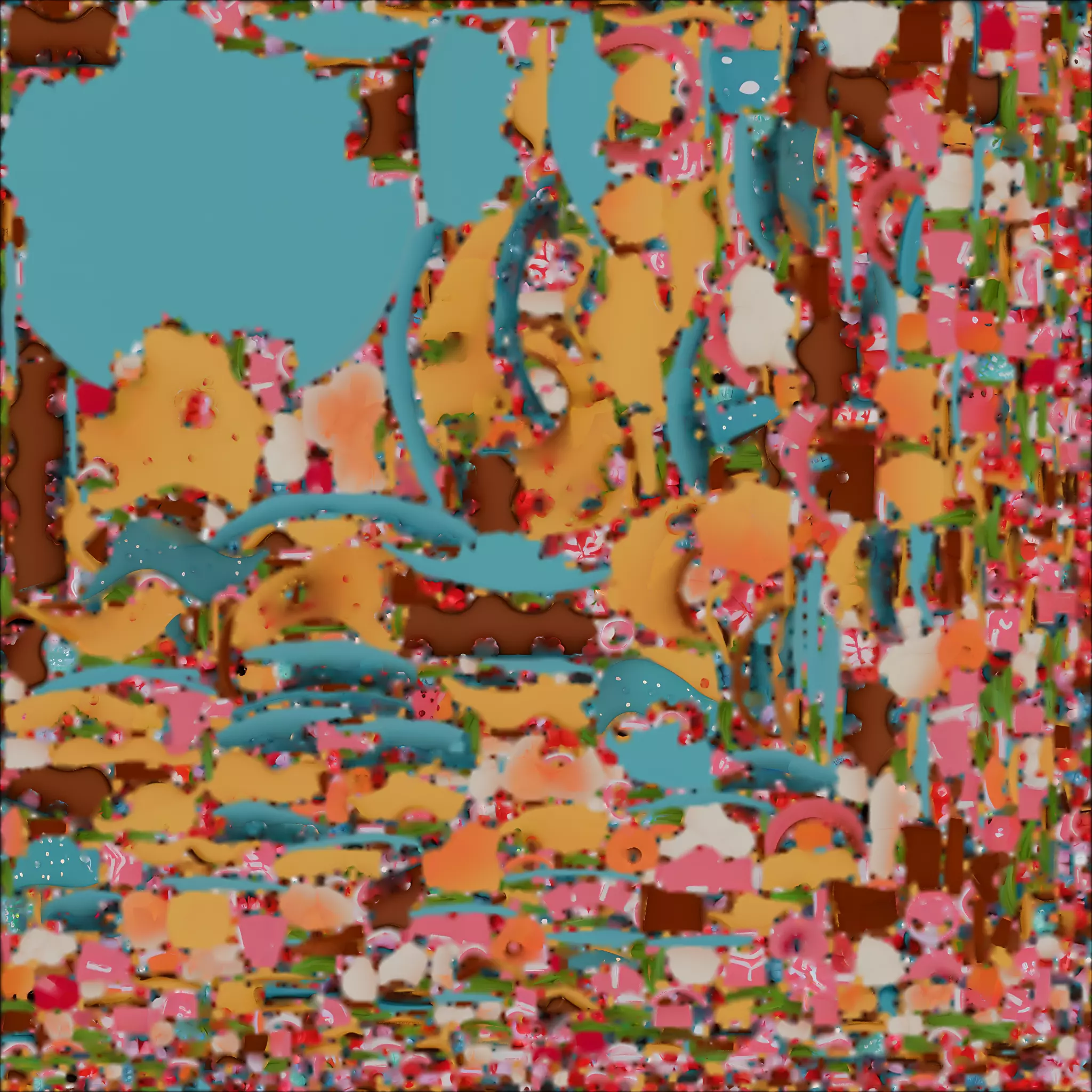 Sweet Candy Village Island 3D Model Low-poly 3D model_1