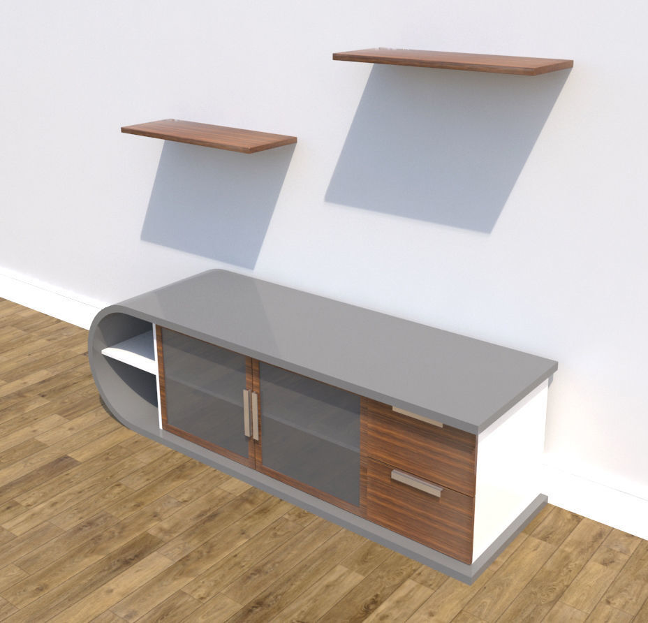 TV Stand 3D model_2