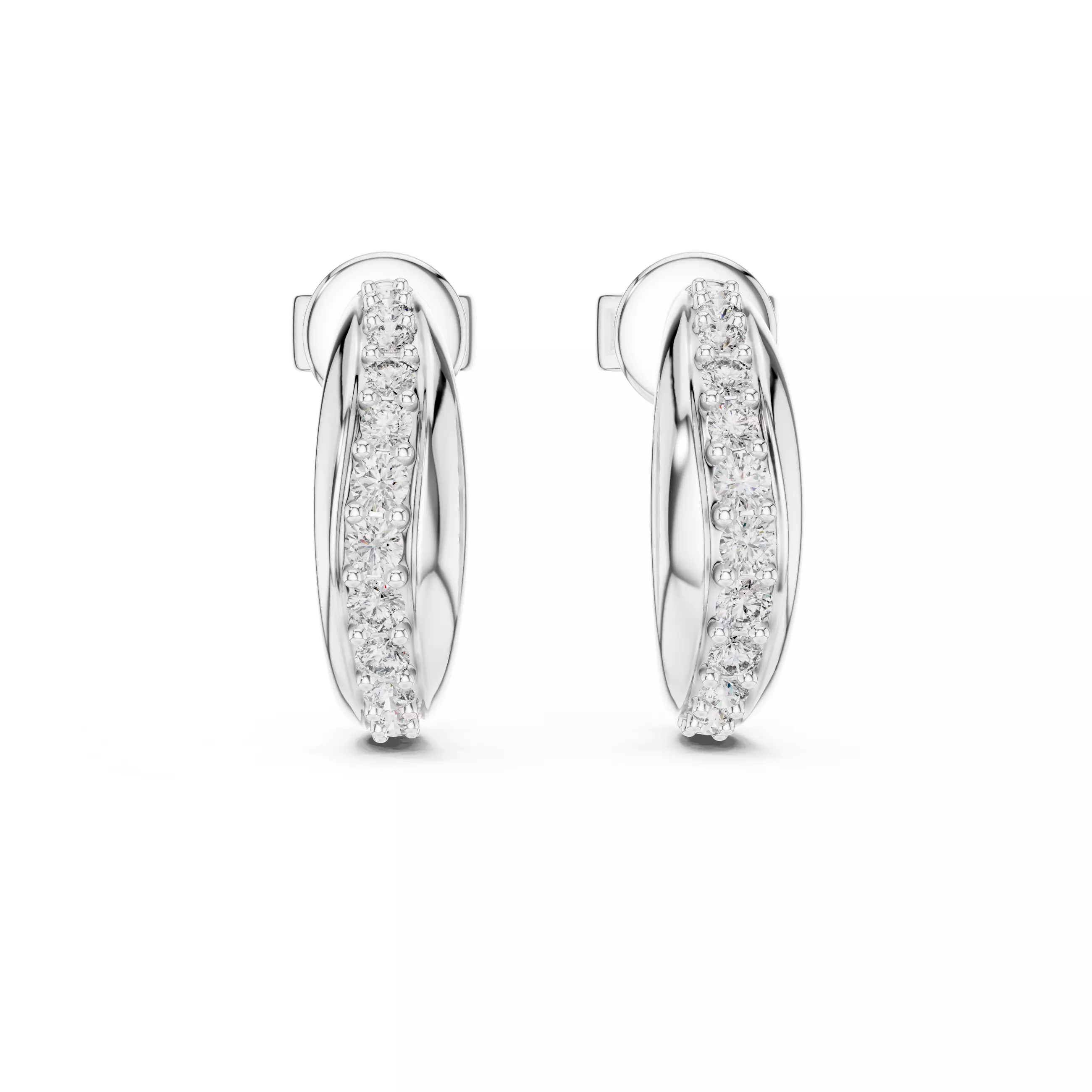 Diamond Studs Earrings 3dm stl renders animation videos details 3D print model_9