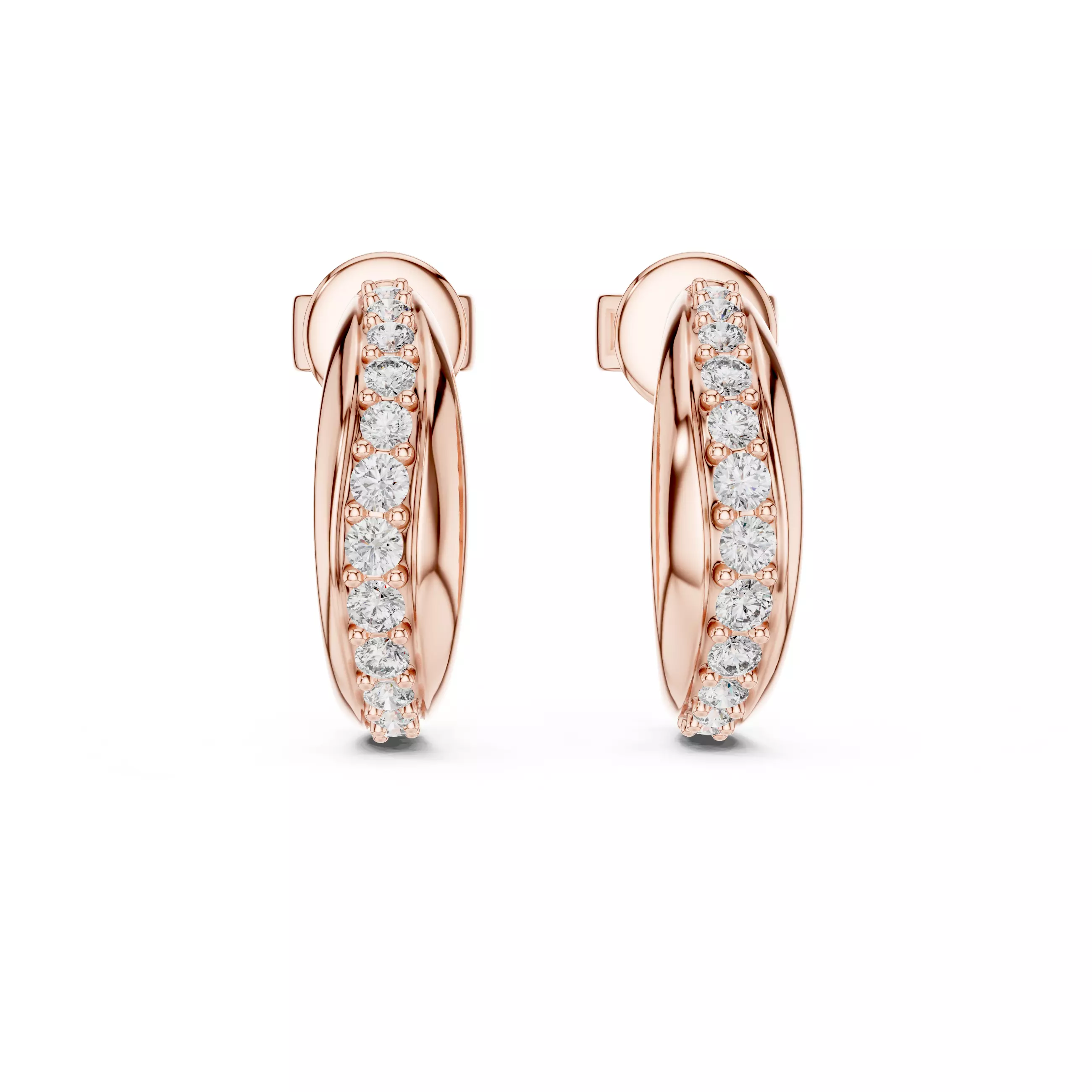 Diamond Studs Earrings 3dm stl renders animation videos details 3D print model_5