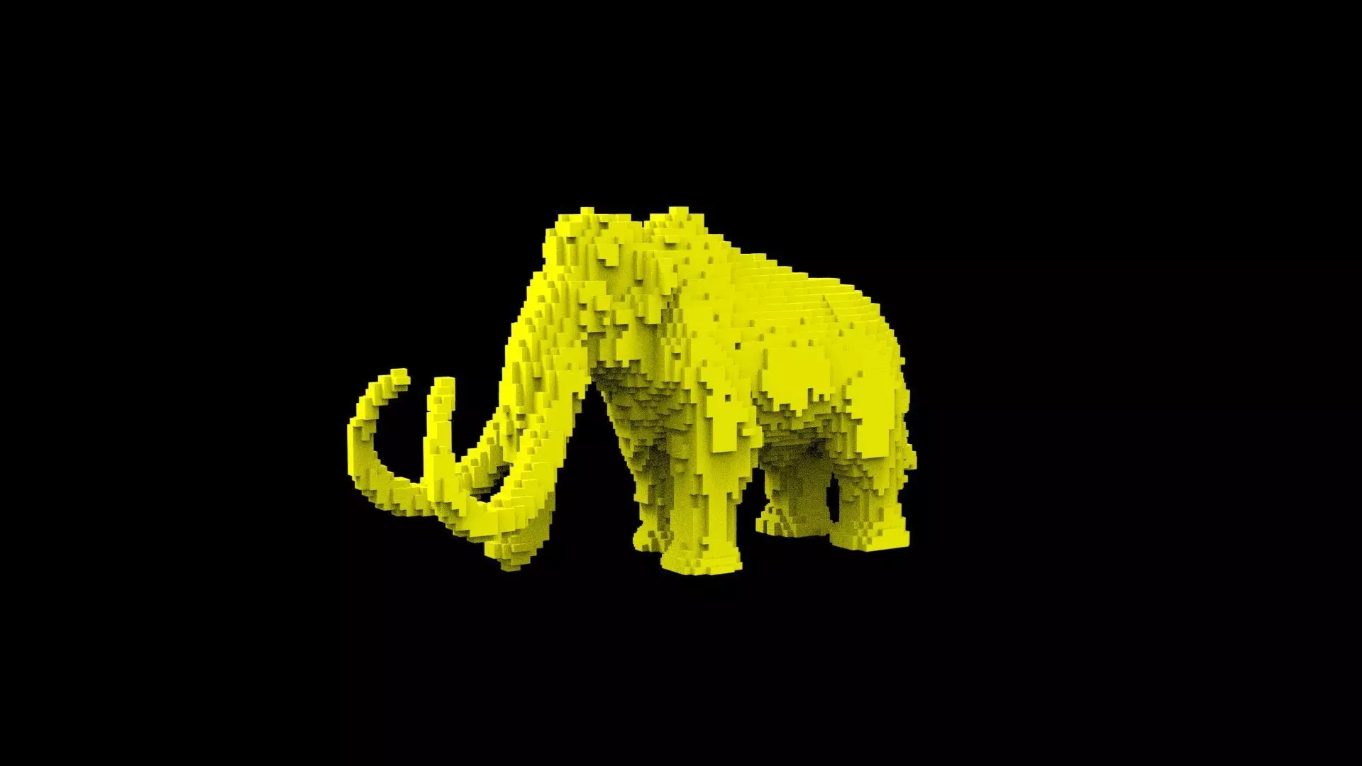 Mammoth voxel 3D print model_0