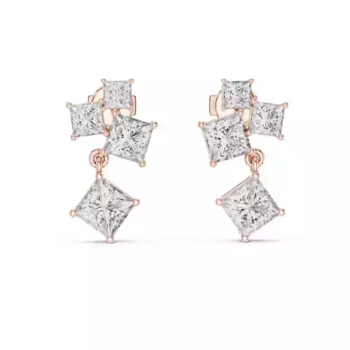 Diamond Hoops Earrings 3dm stl renders animation videos details