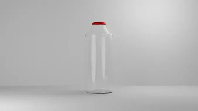 Realistic Glass Bottle 3D Model   Procedural Blender Asset 3D model
