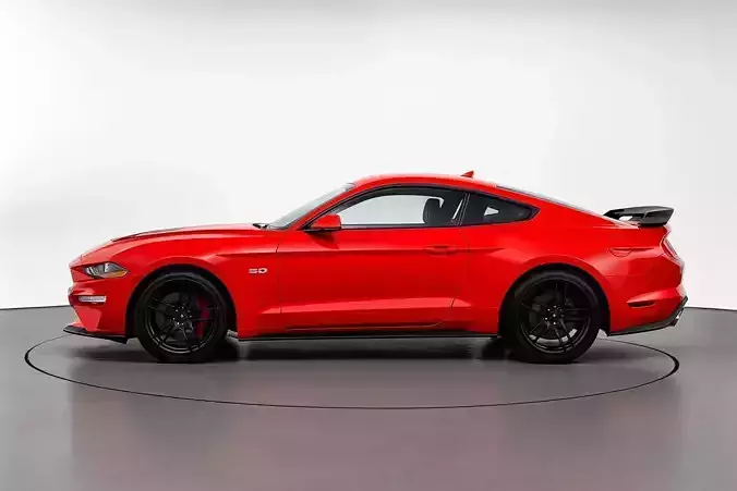 Red Ford Mustang GT Low-poly 3D model 4