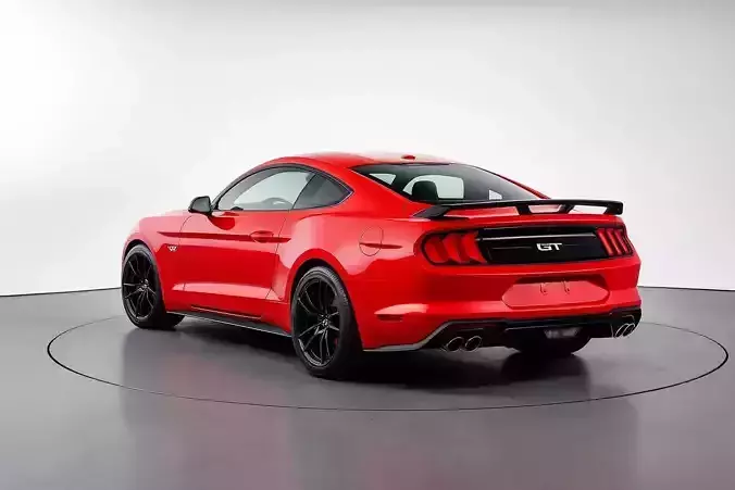Red Ford Mustang GT Low-poly 3D model 2