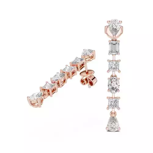 Diamond Drops Earrings 3dm stl renders animation videos details 3D print model