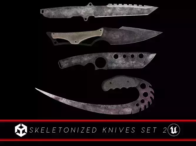  Sci-Fi Skeletonized Knives Set 2