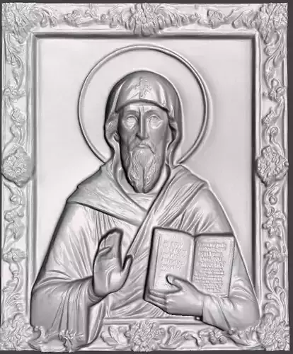 3D Relief Icon of a Saint Bas-Relief for CNC or 3D Printing 3D print model