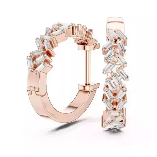 Diamond Hoops Earrings 3dm stl renders animation videos details