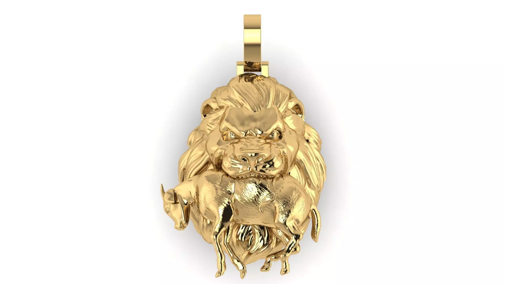 Lion Head  with prey Pendant 3D print model_0