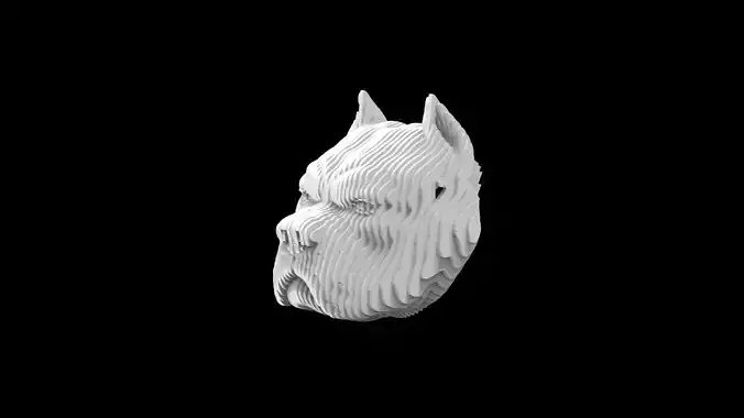 pitbull head Slice Form - parametric - multiLayer