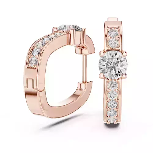 Diamond Hoops Earrings 3dm stl renders animation videos details